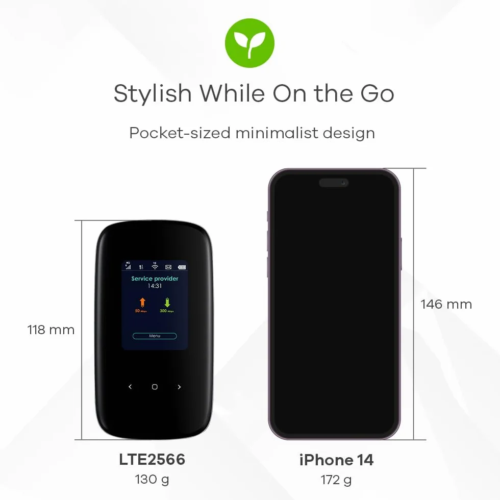 Zyxel LTE2566-M634 Point d'accès Mobile 4G LTE 300 Mbits/s 802.11ac Noir