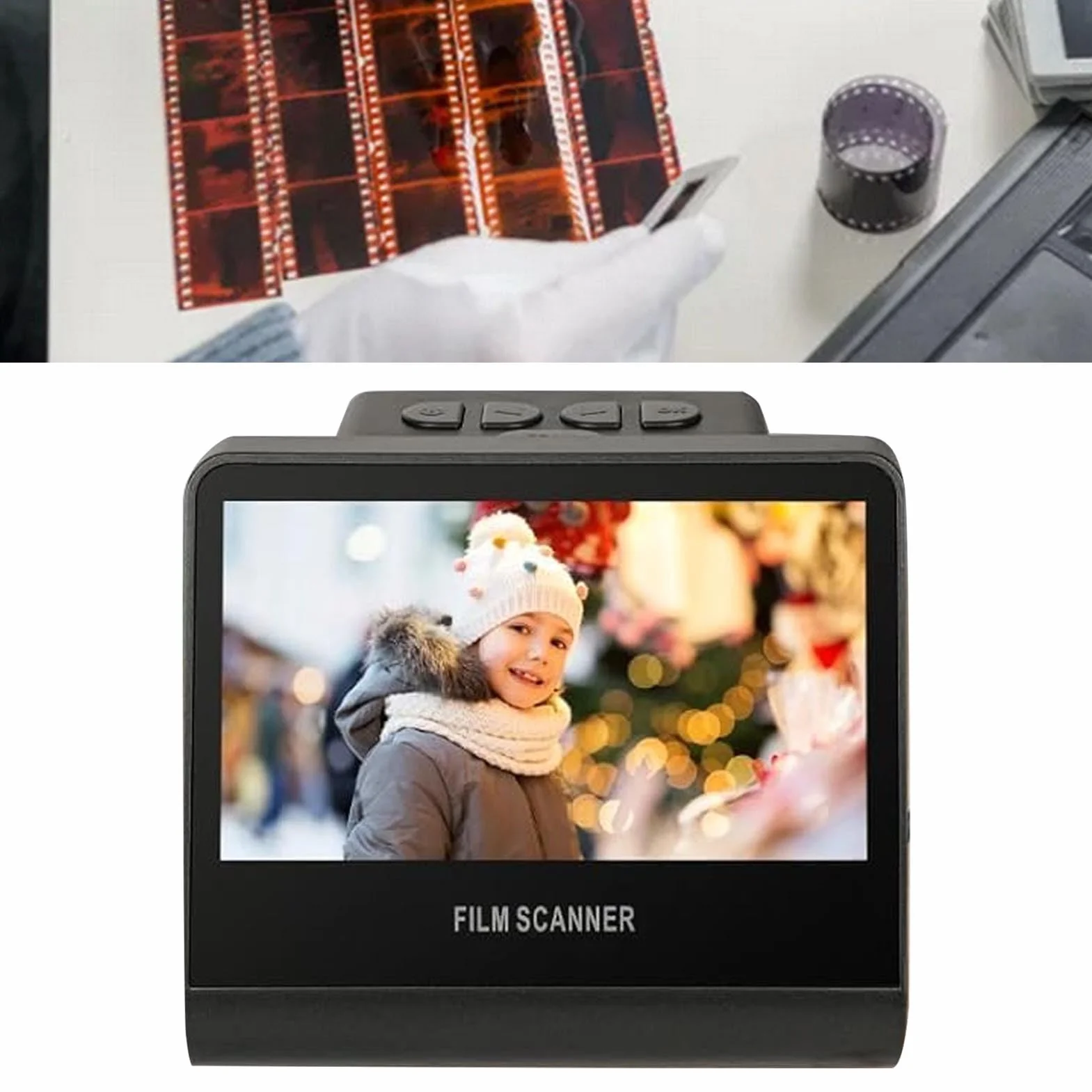 Topiky Scanner de Films, Film Numérique 22MP et Scanner de Diapositives avec écran LCD 5 Pouces et Mémoire de 16 Go, Convertir 35 Mm 126 110 135 50 Mm Super 8 Slides Négatives en JPEG