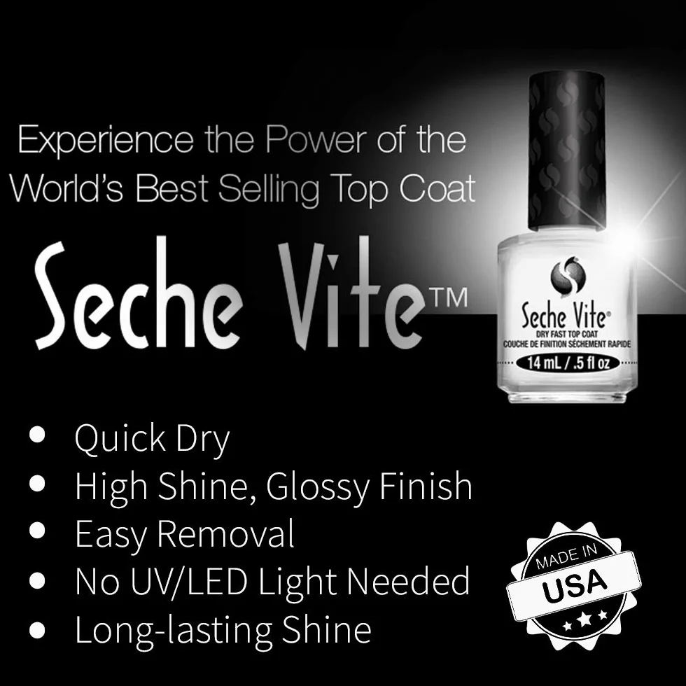 Seche Vite Dry Fast Top Coat 0.5oz 2 Pack