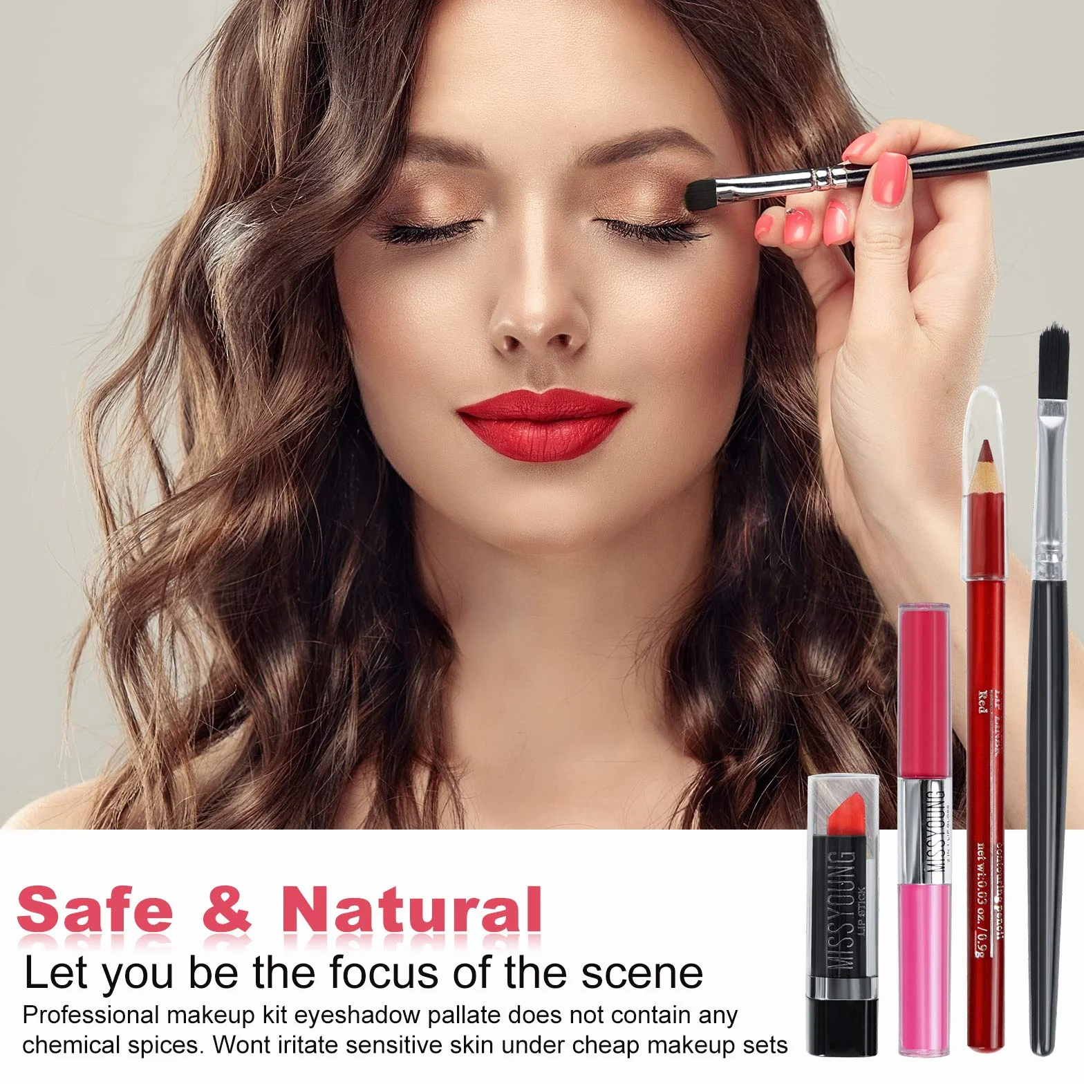 Set de Maquillage Coffret Cadeau Complète Ensemble de Beauté Cosmétique Kit avec Palette Fard à Paupières, Fard à Joues et Brillant à Lèvres