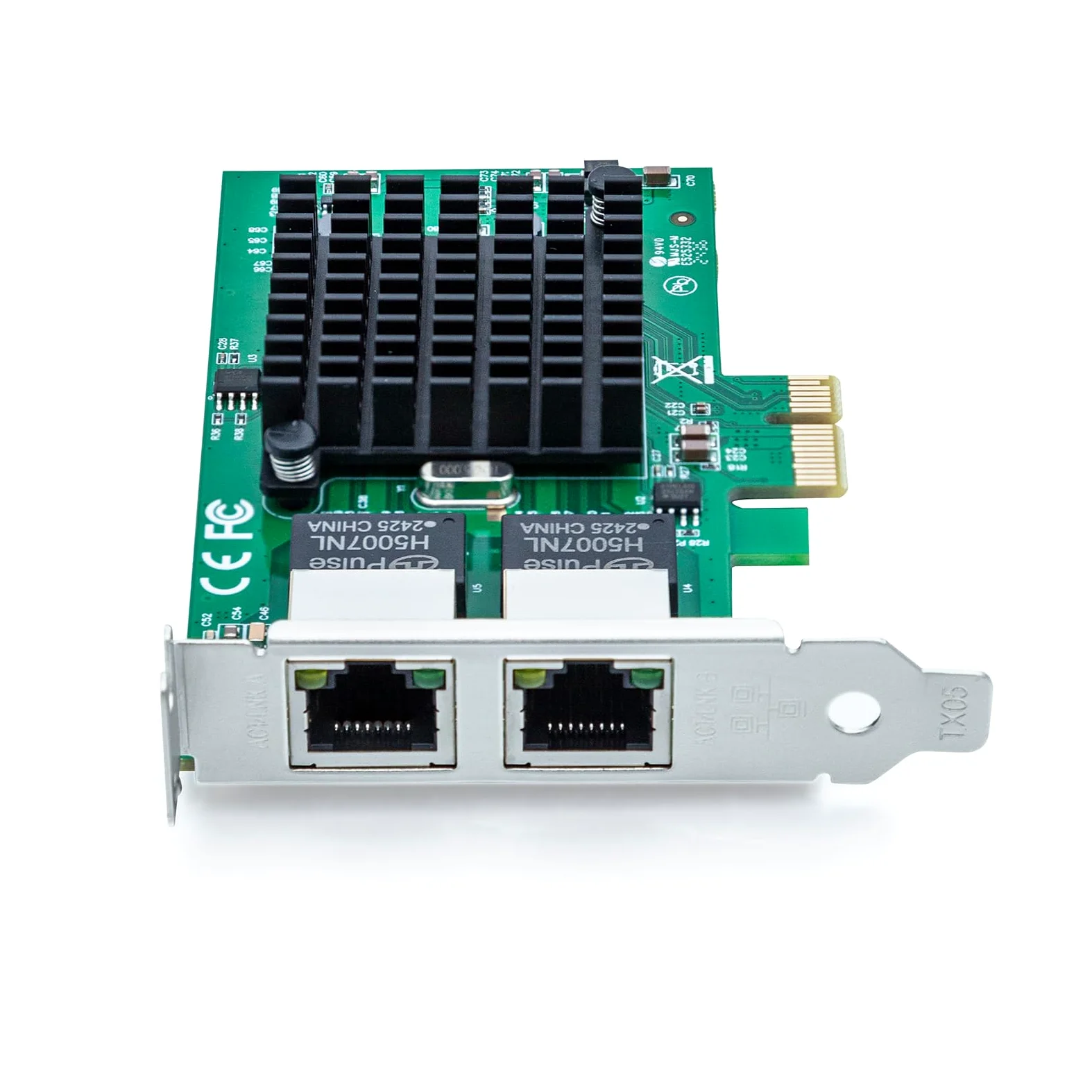 REDLUX Carte réseau PCI-e 10/100/1000 Mbps (NIC) avec puce Intel 82576EB, double ports RJ45, comparé à Intel E1G42ET, PCIE 2.0 X1, compatible Windows/Windows Server/Linux/Vmware Esxi