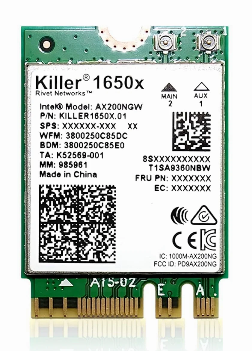 AX1650x Killer Series WiFi 6 Upgrade | Gaming WiFi Adapter | M.2 WiFi Card for PC | 2.4 Gbps WiFi for PC | Supports Bluetooth 5.2 & Intel, AMD, Windows 10+, Linux (AX1650x)