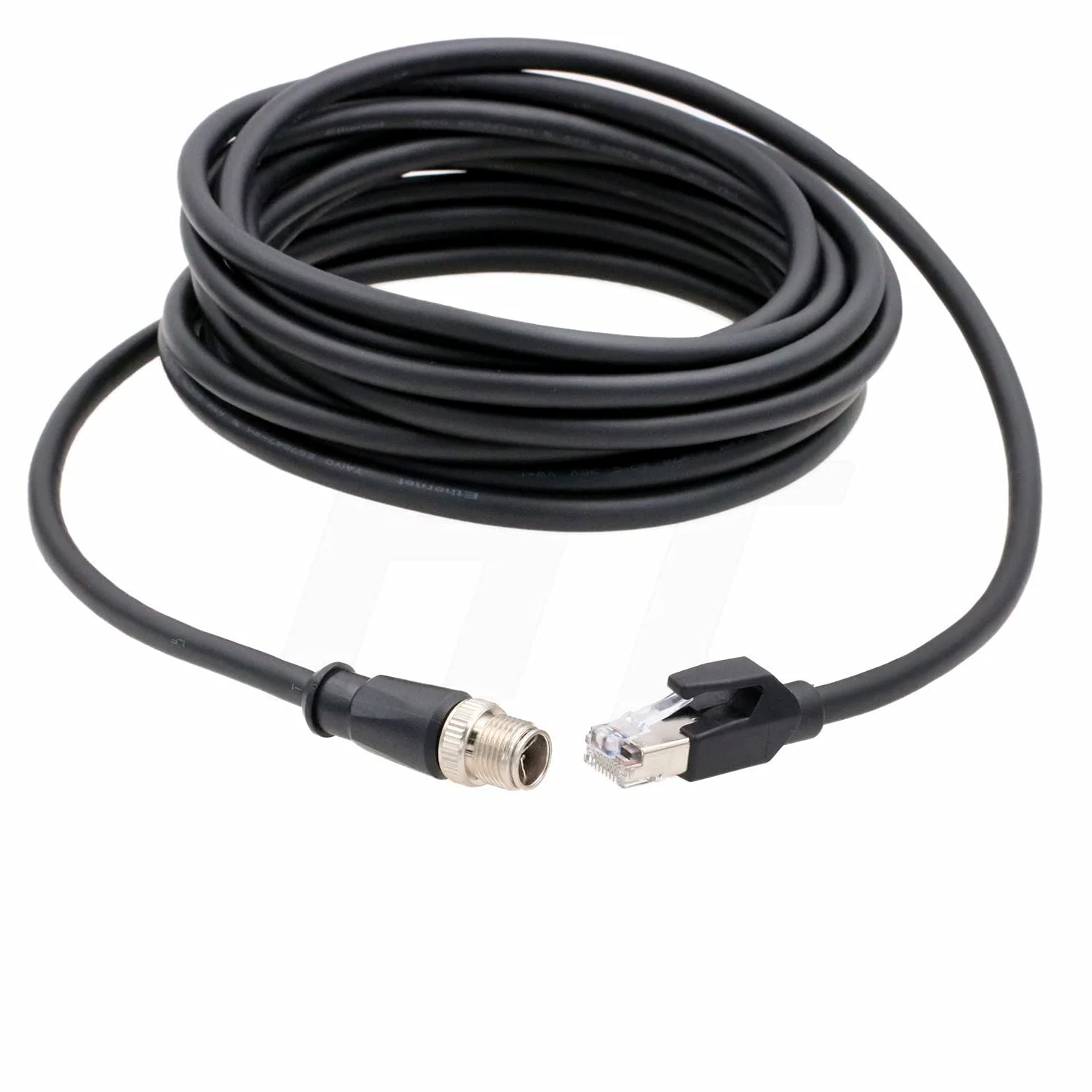 HangTon Câble de données Ethernet M12 8 pôles mâle à code X vers RJ45 Cat5e blindé, Connecteur Cable pour caméra industrielle GigE Basler Blaze et Cognex IS2000 IS7000 IS8000 15 m