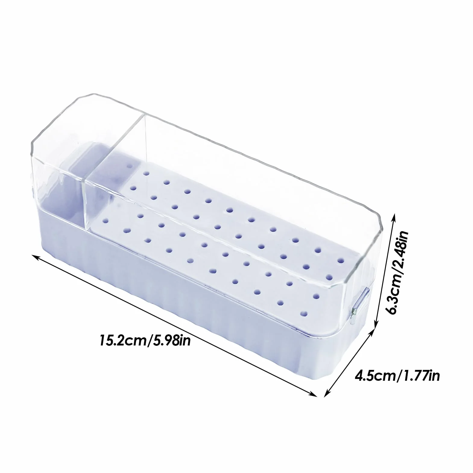 Boîtier Organisateur 40 Emplacements pour Fraises de Manucure - Boîte de Rangement Transparent Anti-Poussière