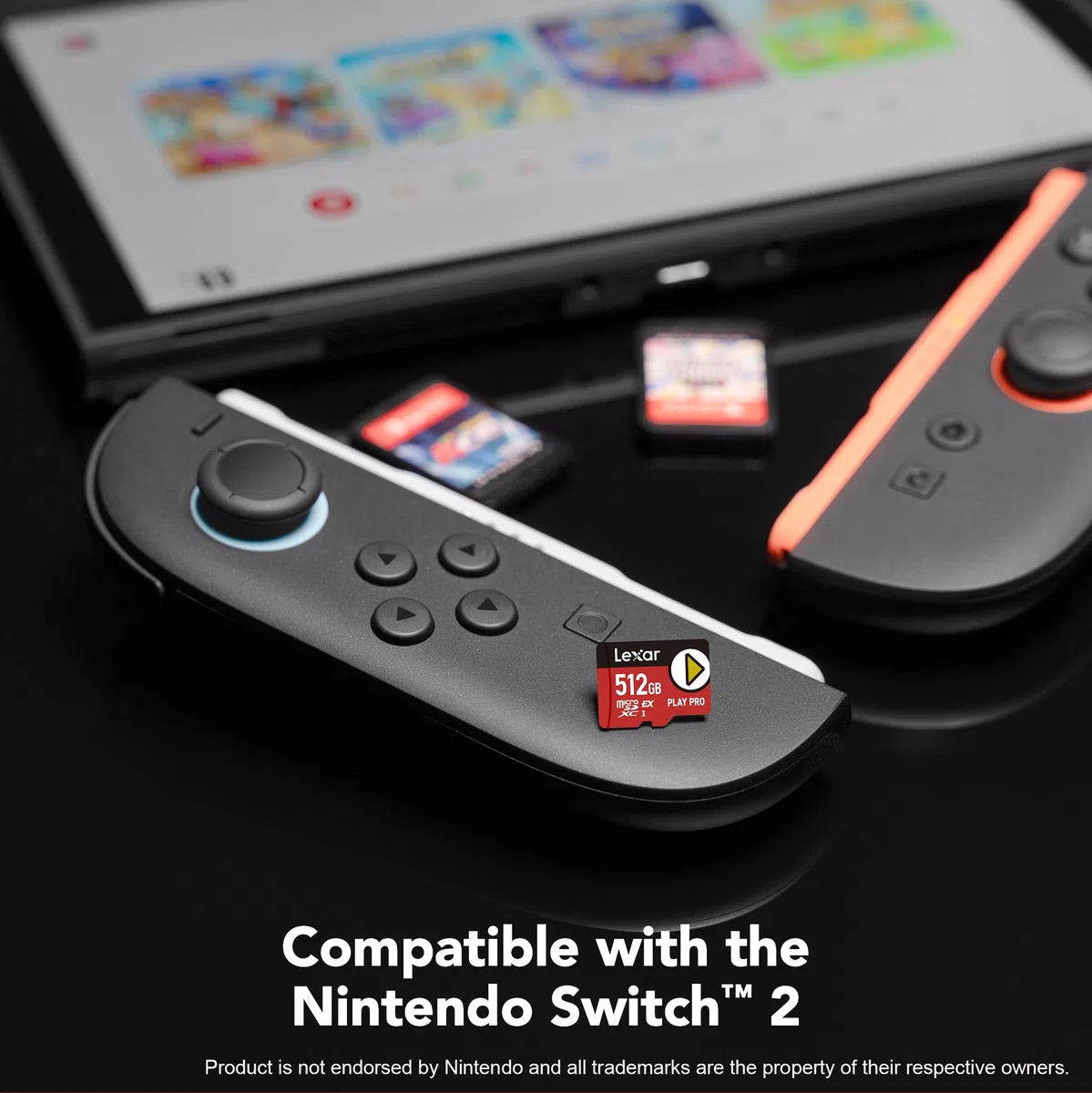 Lexar Carte microSDXC Express Play Pro 512 Go, UHS-I, C10, U3, V30, A2, Full HD, vidéo 4K, jusqu'à 900 Mo/s de Lecture, pour Nintendo Switch 2, ASUS ROG Ally, Steam Deck, appareils de Jeu