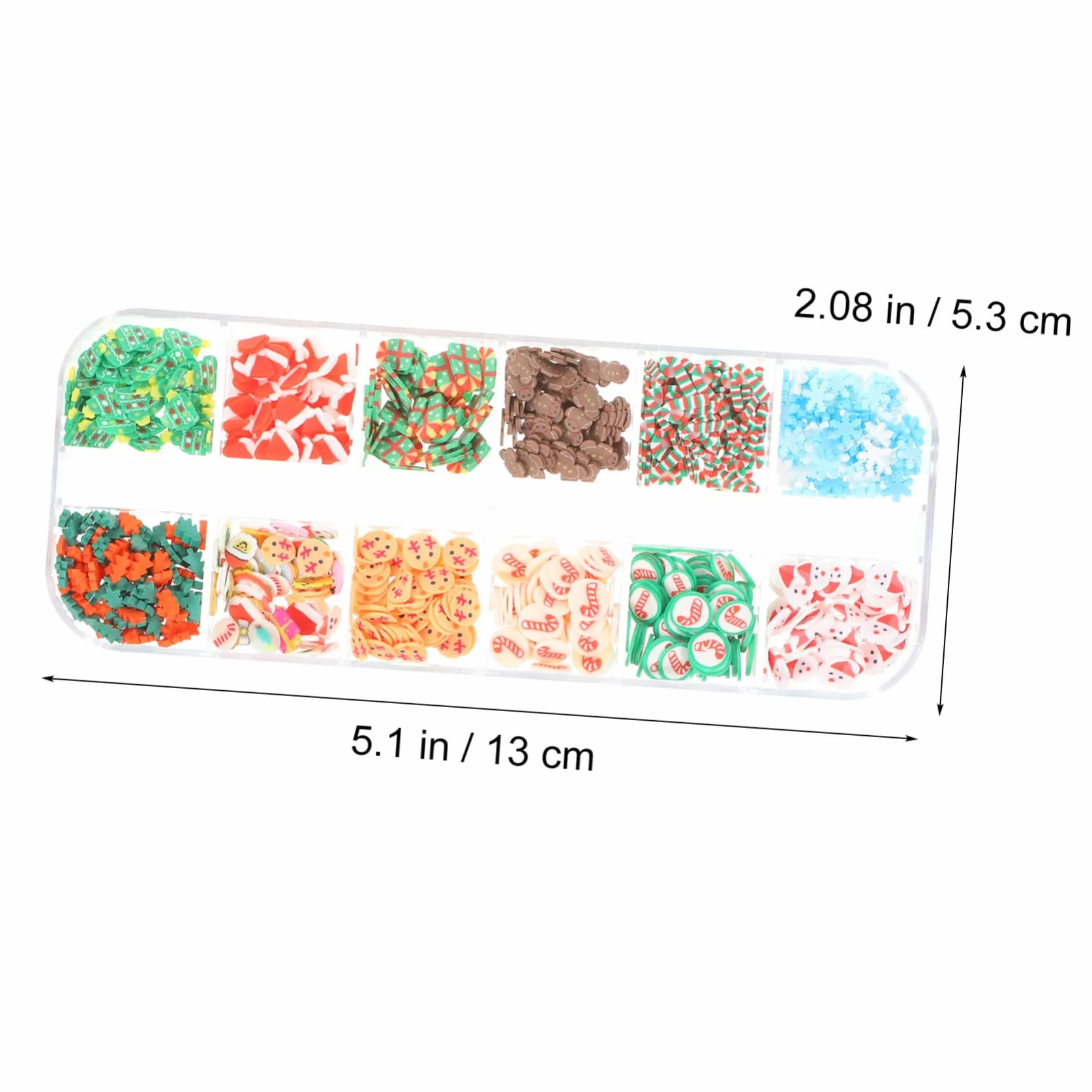 Boîtes Décorations Ongles Pâte Polymère Noël Accessoires DIY Festive Hivernale