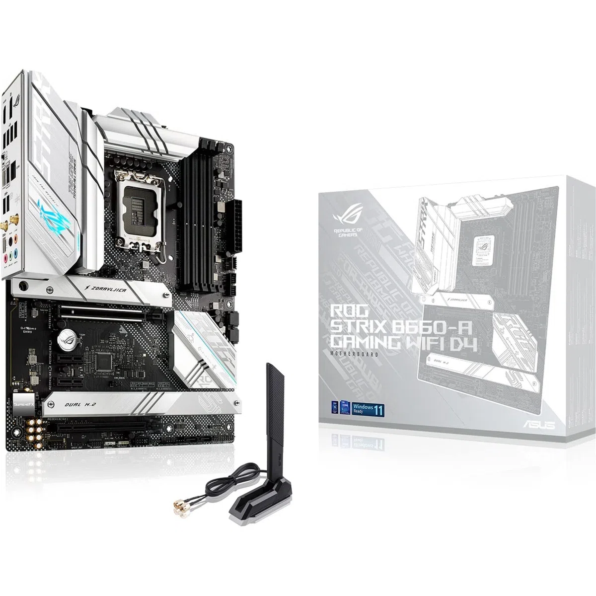 ASUS ROG Strix B660-A WiFi D4 LGA 1700 (Intel 12e génération) Carte mère de Jeu ATX (PCIe 5.0, 12+1 Power Stages, WiFi 6, 2,5 Go LAN, 3 emplacements M.2, Support PCIe 4.0 NVMe® SSD, USB 3.2 Gen 2 x 2