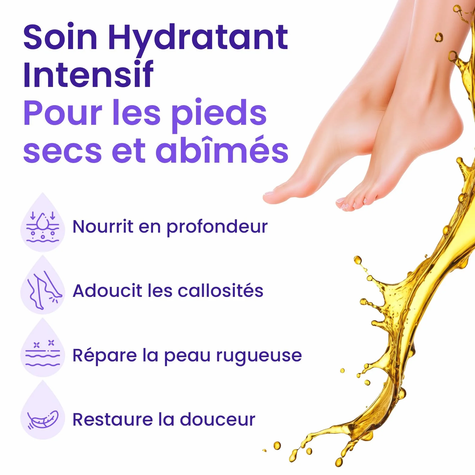 Masque Pieds Hydratant au Lavande, Beurre de Karité, Huile de Jojoba, Vitamine E – Soin pour Pieds Très Secs