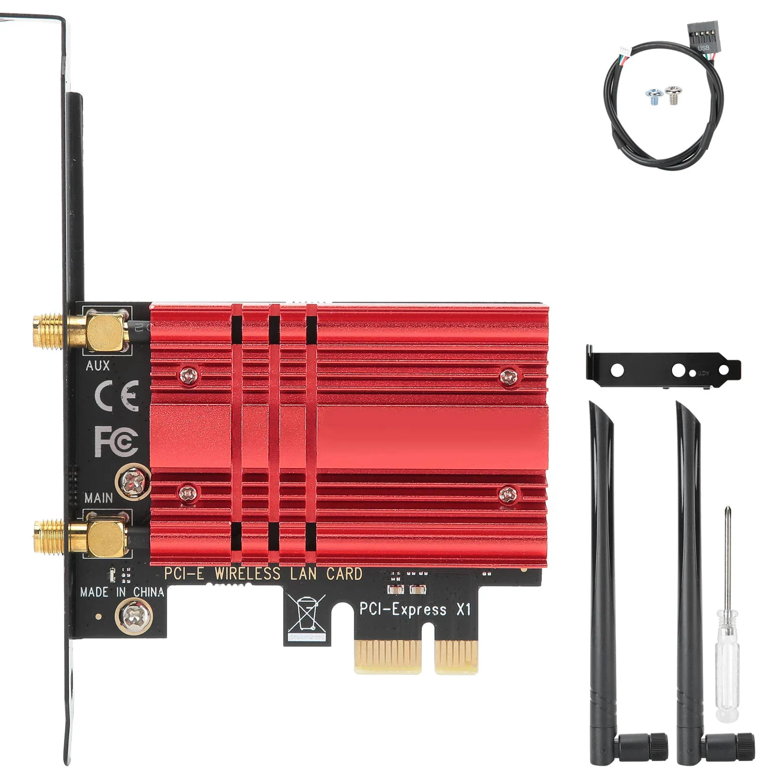 Carte Réseau Fil PCI E Adaptateur Wi-FI Double Bande AX200S BR