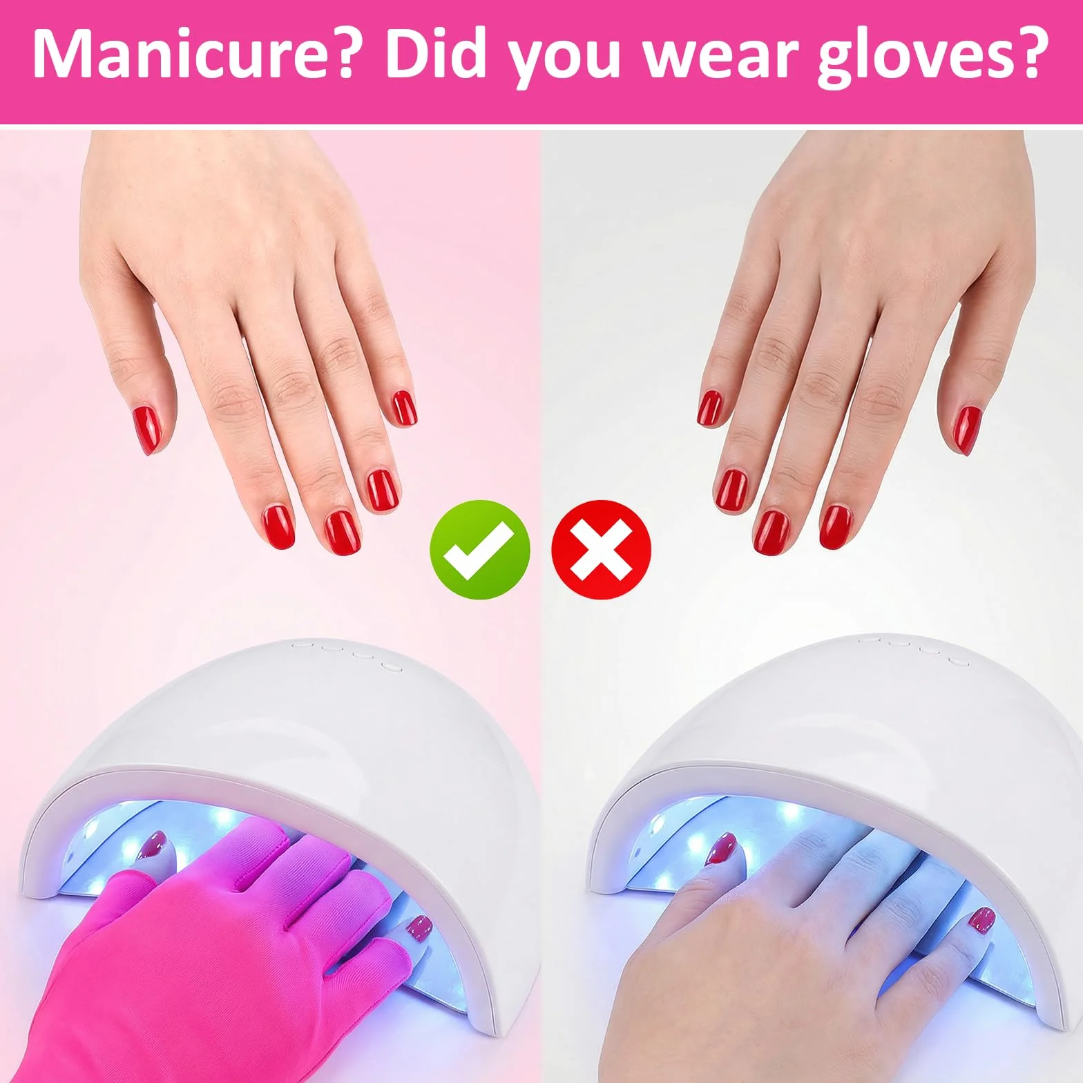 TIESOME Lot de 3 paires Gants de Protection UV en Gel pour Manucure Nail Art
