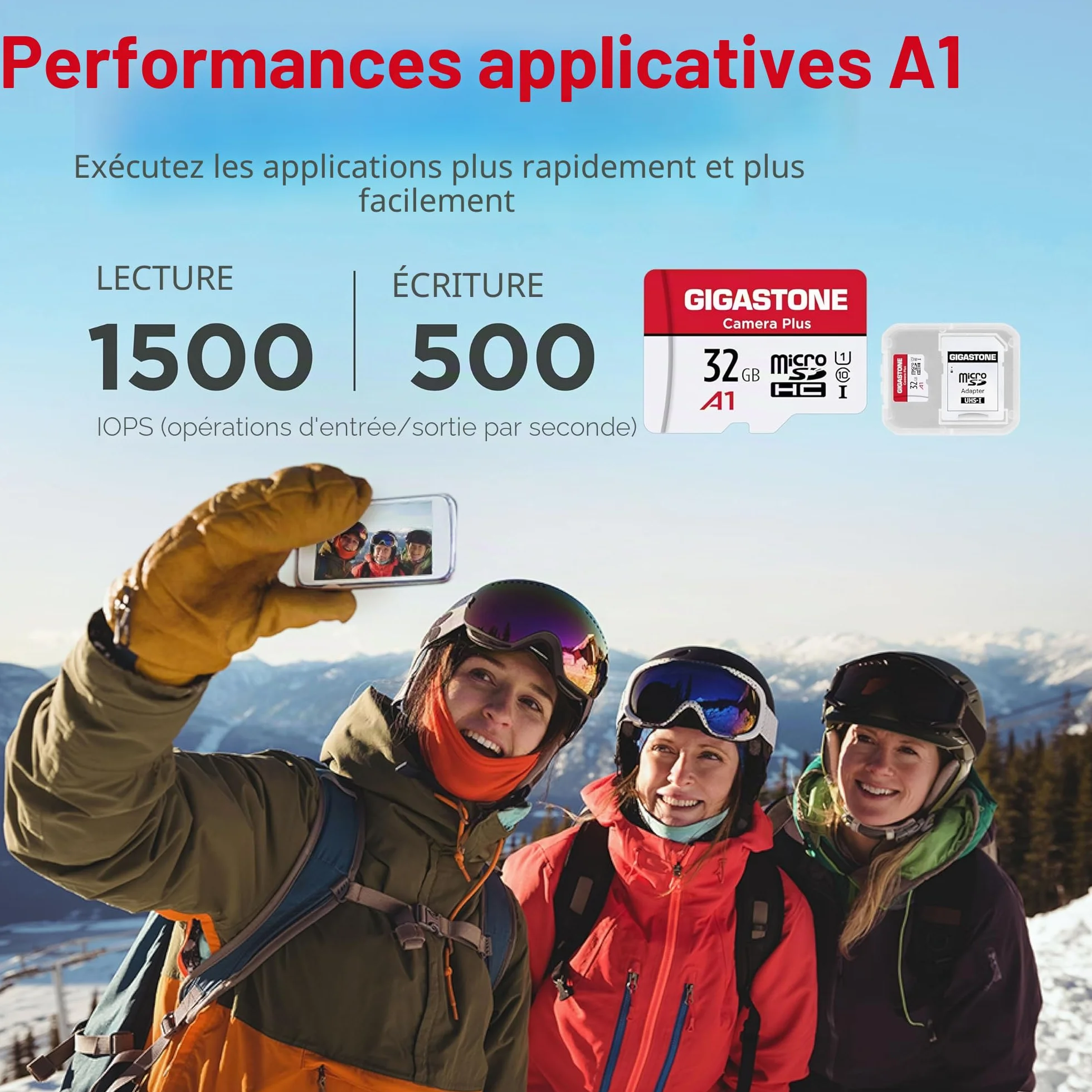 GIGASTONE Carte Mémoire 32 Go Lot de 5, Micro SDHC U1 90 Mo/s pour Caméra GoPro Drone