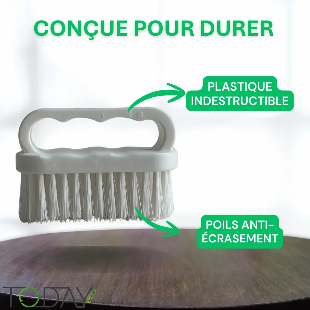 Brosse à Ongles Professionnelle Made in Italy, Brosse de Nettoyage Mains et Ongles avec Poignée Ergonomique