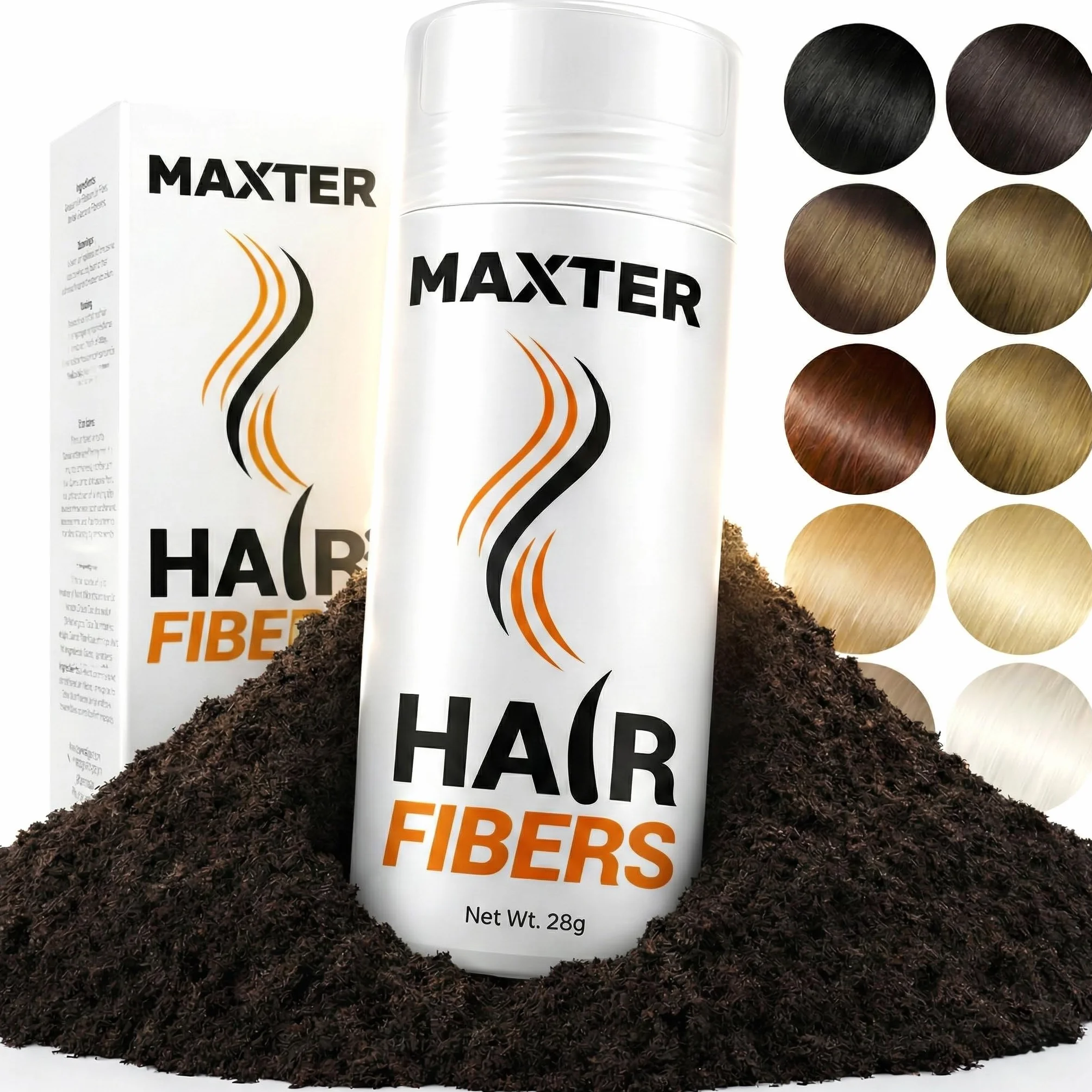 Maxter FIBRE CAPILLAIRE Châtain Foncé - Poudre Cheveux Microfibre Densité Volume