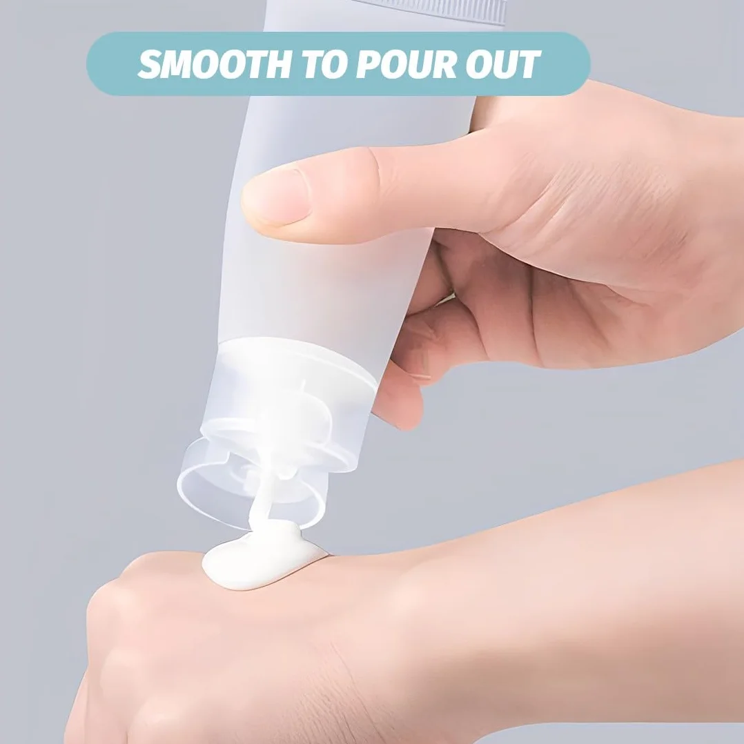 Lot de 6 Flacons Voyage Transparents Rechargeables pour Shampooing et Après-Shampoing