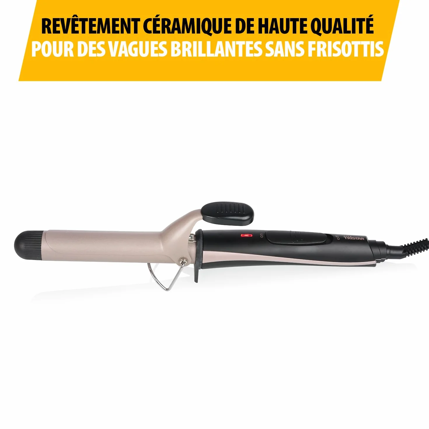 Tristar Fer à Boucler Revêtement Céramique 180°C 60s Cordon Rotatif 360° ⌀ 2,5 cm HD-2421