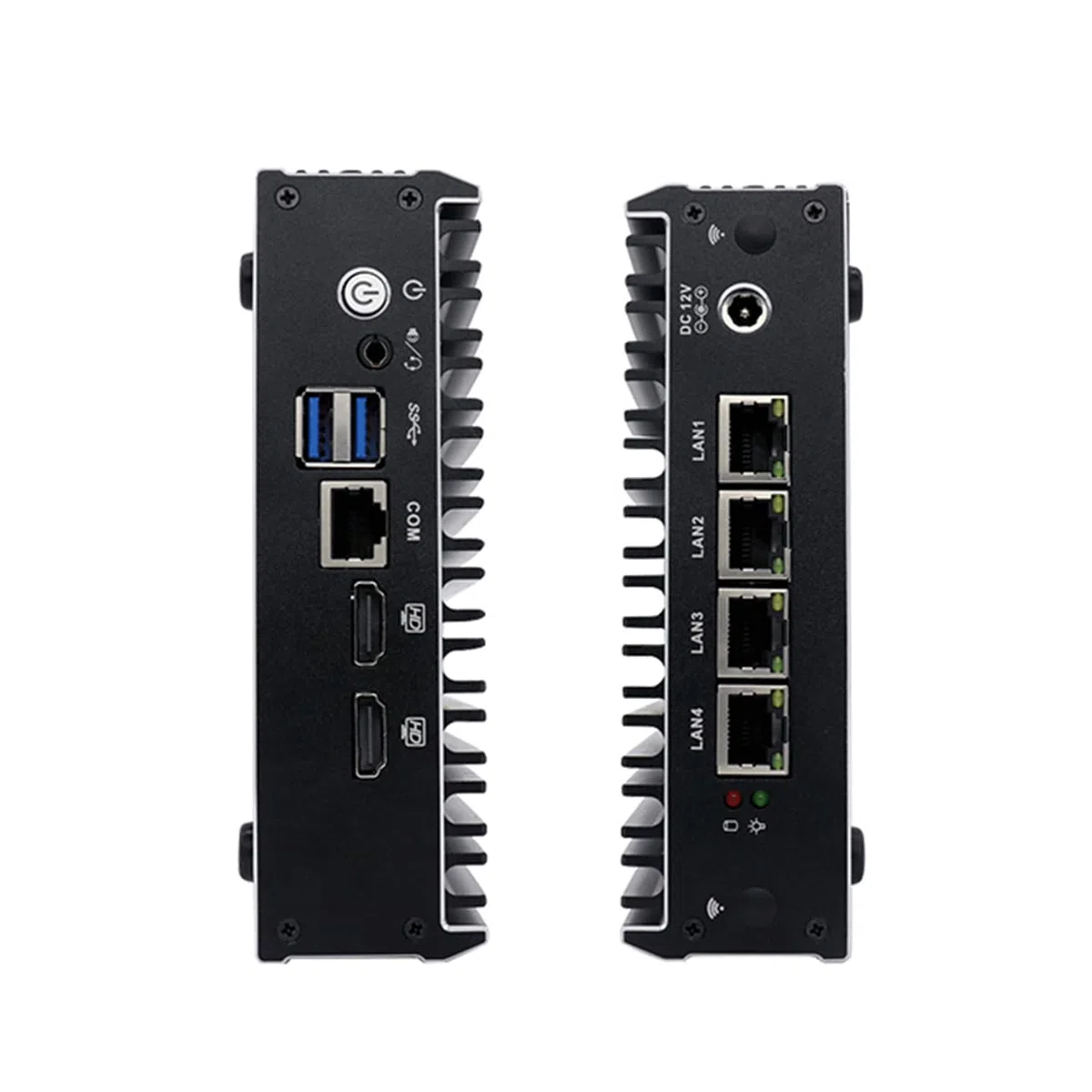 Din Rail Micro Firewall Appliance, Mini PC, PFSense, Untangle, Sophos XG, Mikrotik, OPNsense, VPN, Router PC, Celeron J3160, RX18, COM, 4 x I210 I211, 2 x HDMI, 0 RAM, 0 Storage, Barebone No System