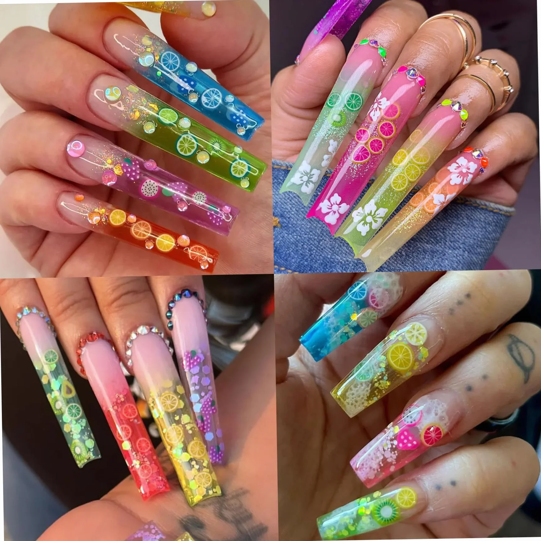 Autocollants à ongles 3D fruits bricolage Charme