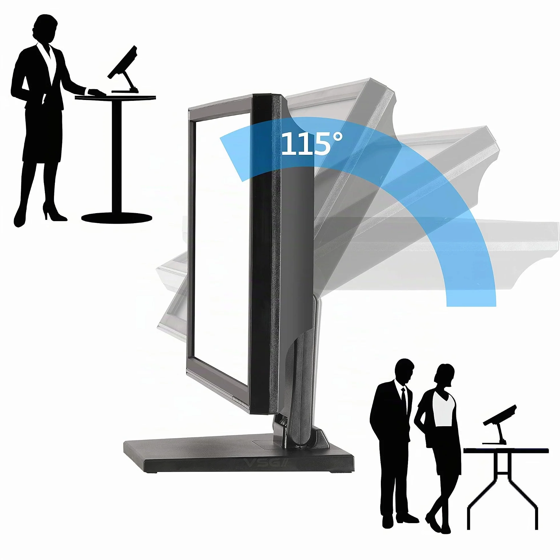 Support de Moniteur POS PC ou Écran Tactile VESA Métal 10-22 Pouces Noir
