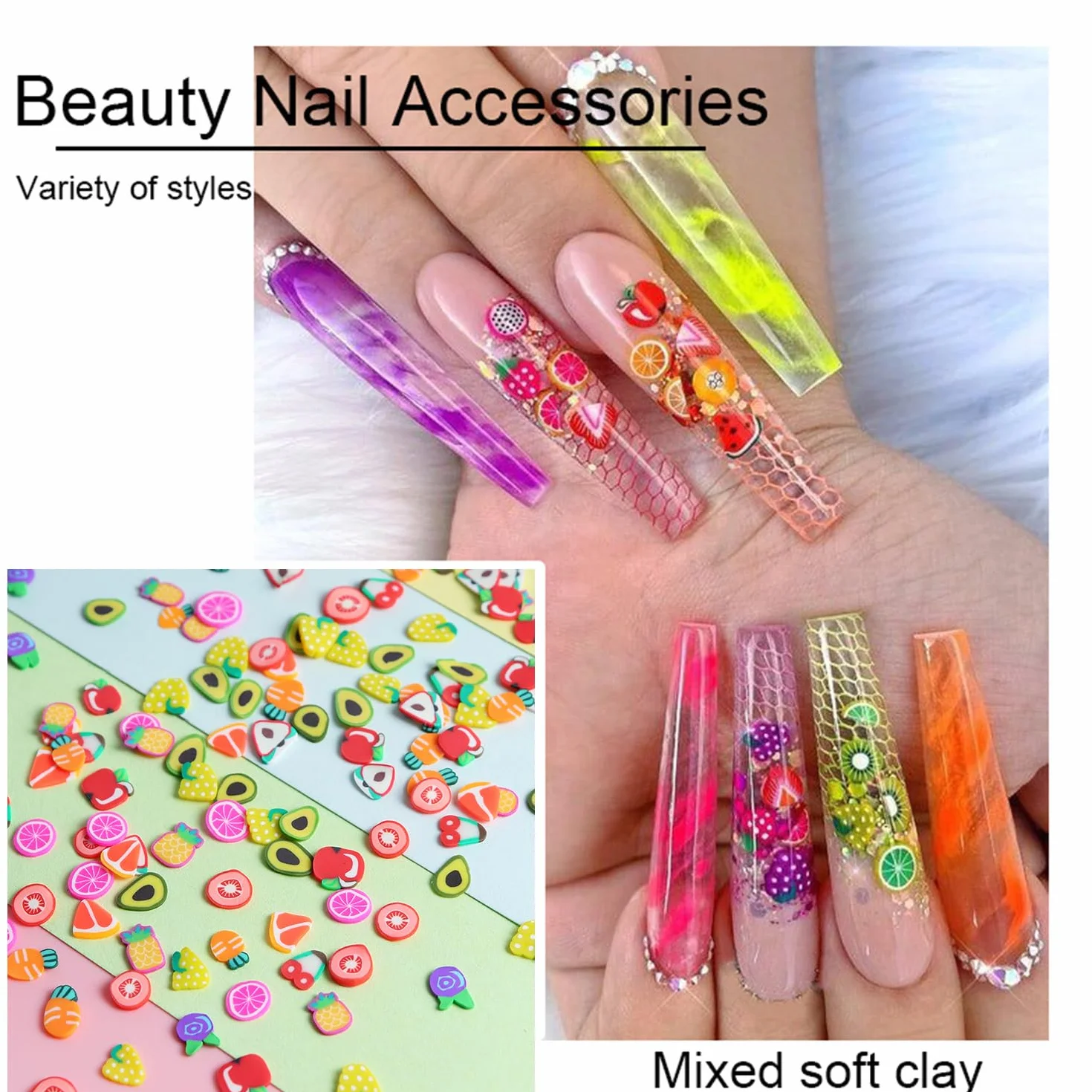 Nail Art Decorations Fruits Flakes Accessoires Manucure