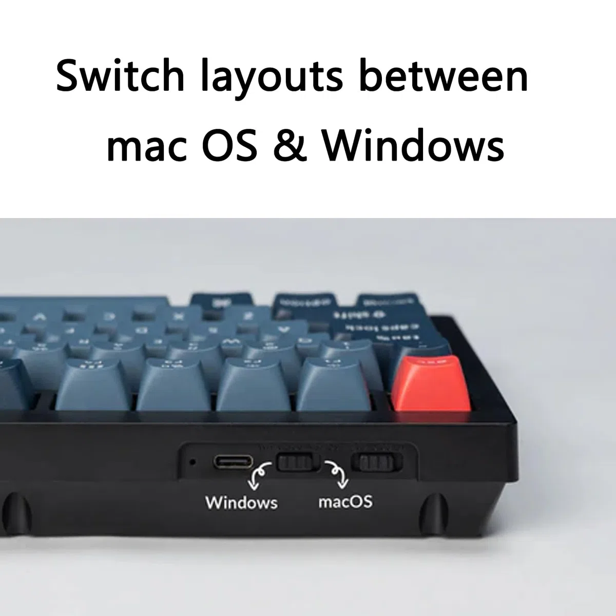 Keychron V1 Max 75% Mise en Page Clavier Mécanique sans Fil Personnalisé, 2.4GHz Bluetooth Cable Connection QMK/VIA Programmable, Hot-swap Gateron Jupiter Rouge Switch pour Mac/Windows/Linux FR Layout