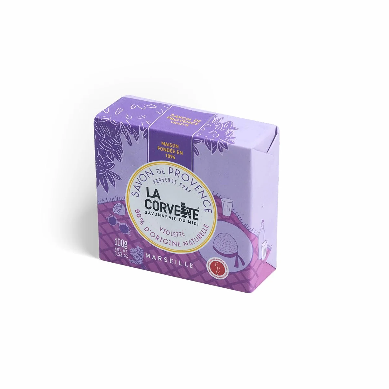 Savon Estival Violette 100 g Savon de Provence 100% Végétal Fabriqué à Marseille