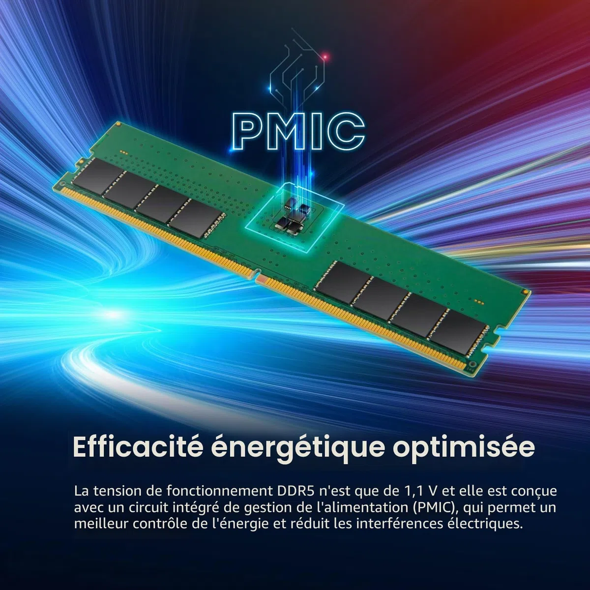 Transcend JetRam 8Go DDR5 4800MHz So-DIMM CL40, RAM pour PC Portable