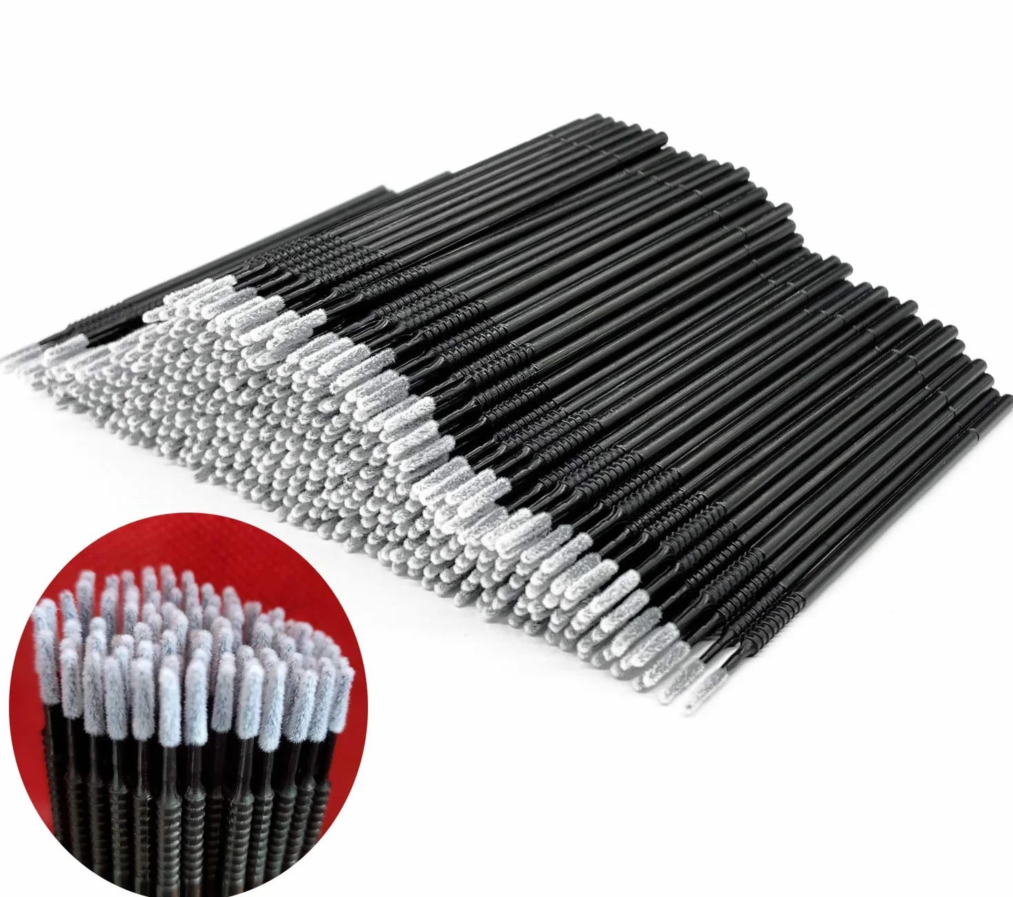 AIVIAI 400PCS Micro Applicateurs Brosses Cils Extension Maquillage Noir