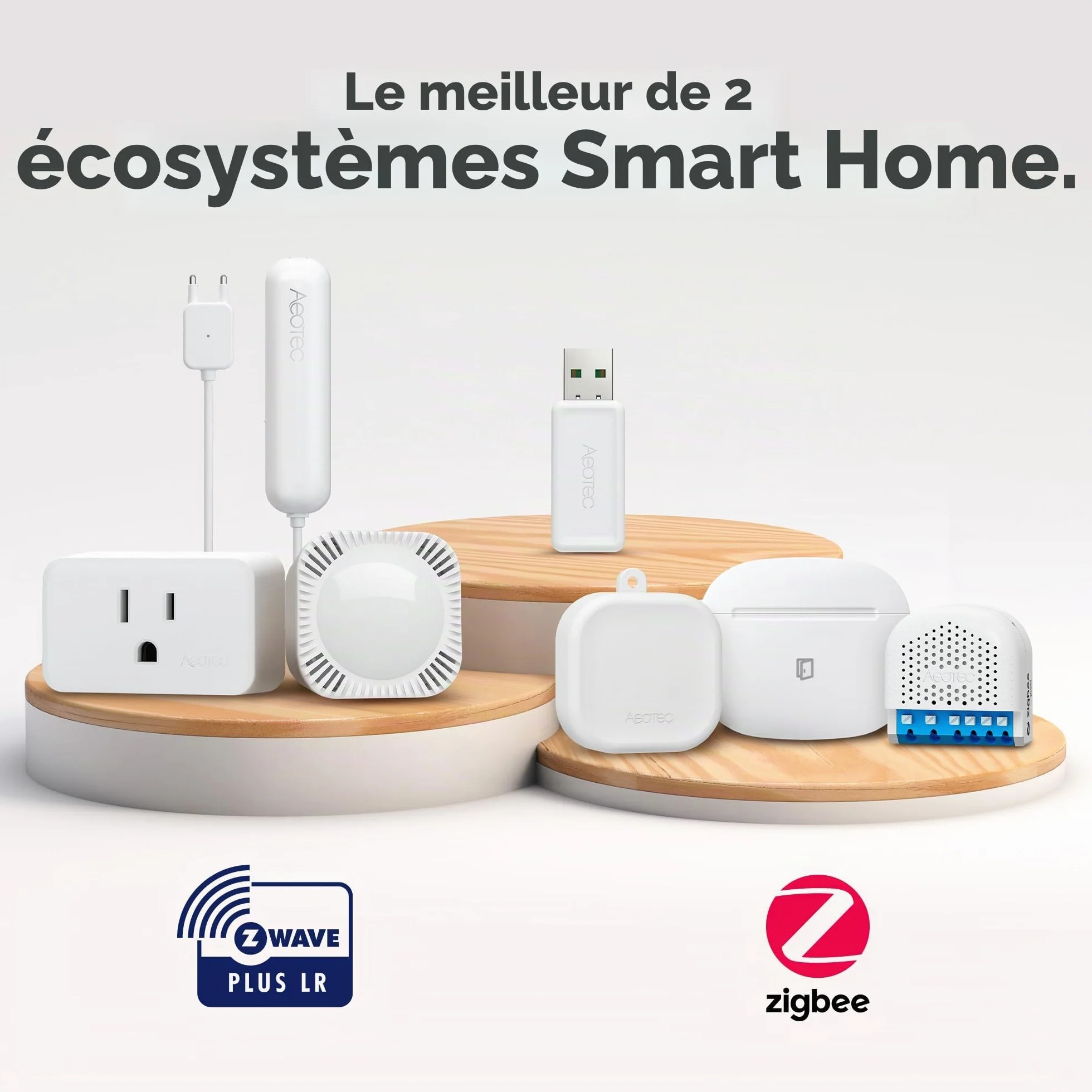 AEOTEC Z-Stick 10 Pro Adaptateur USB Zigbee 3.0 Z-Wave 800 Series Contrôleur HomeAssistant Zigbee2MQTT Long Range 1 km