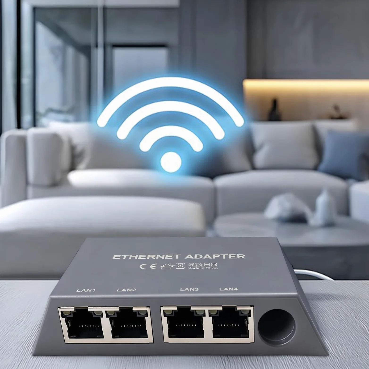Adaptateur Ethernet Gen 3/Mini, prolongateur de réseau LAN RJ45 4 Ports Gigabit, répartiteur LAN pour réseaux externes câblés, Connexion simultanée de 4 appareils