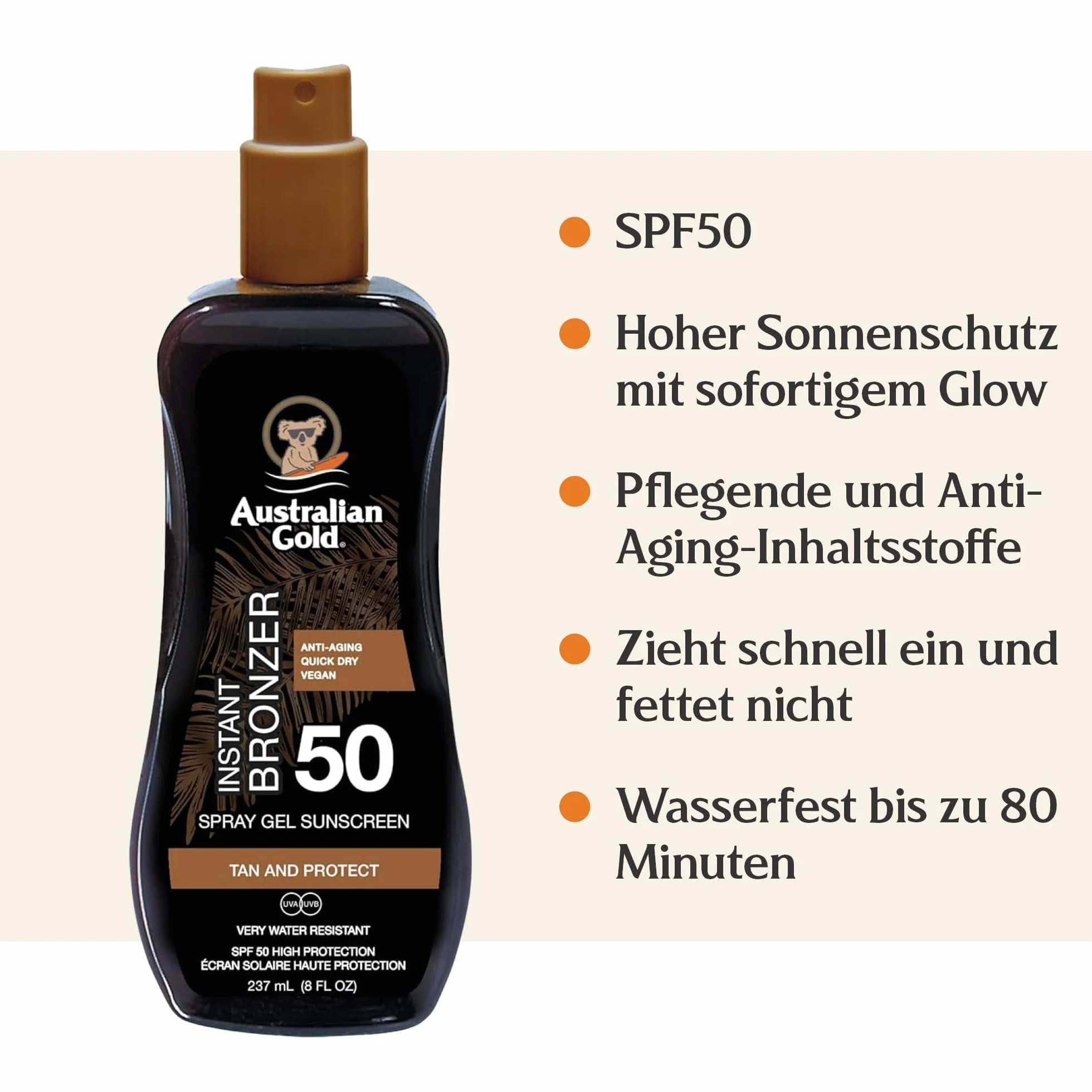 SPF 50 Spray Gel Bronzer New Formula