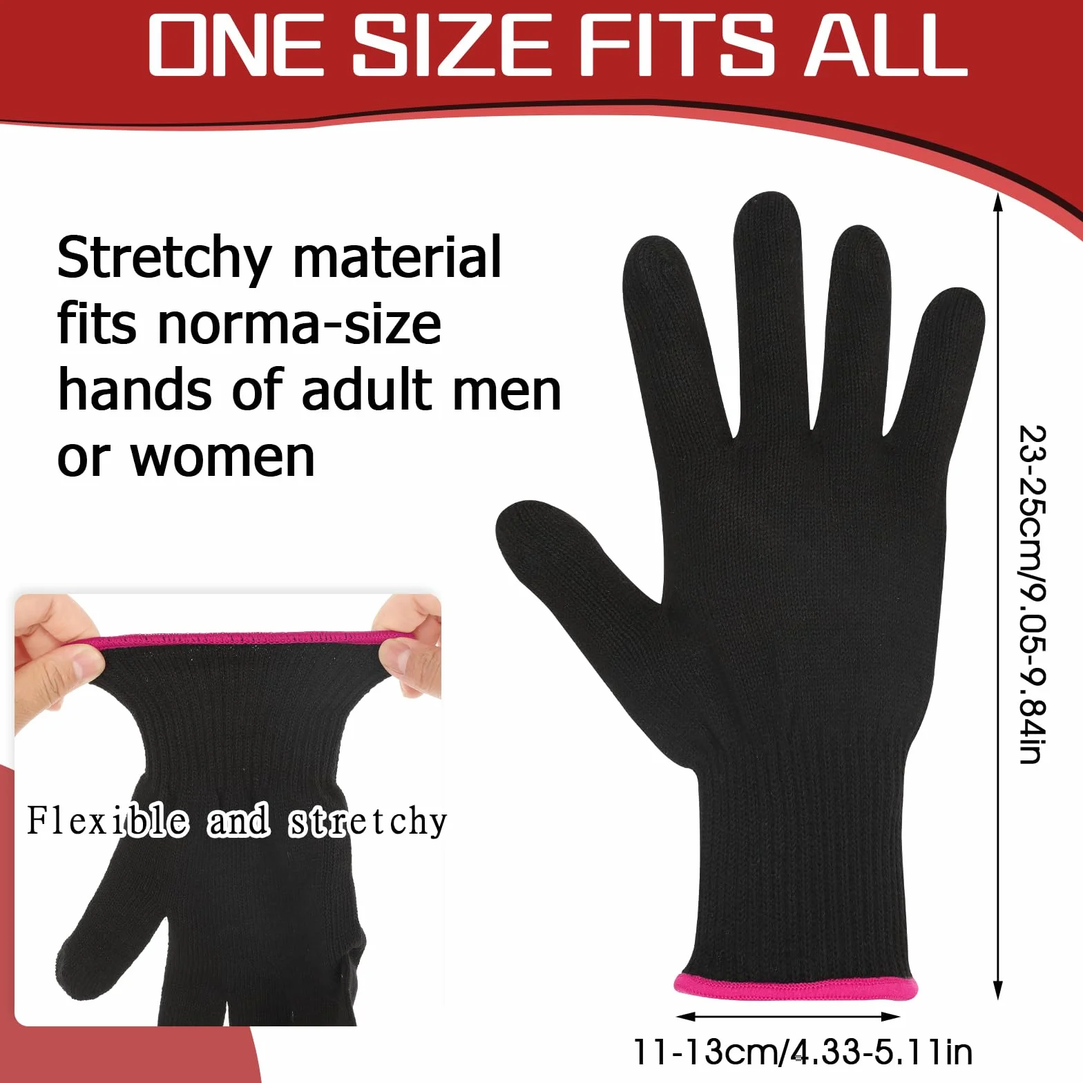 Gants de coiffure professionnels résistant à la chaleur pour fer à friser et lisser - 1 pièce