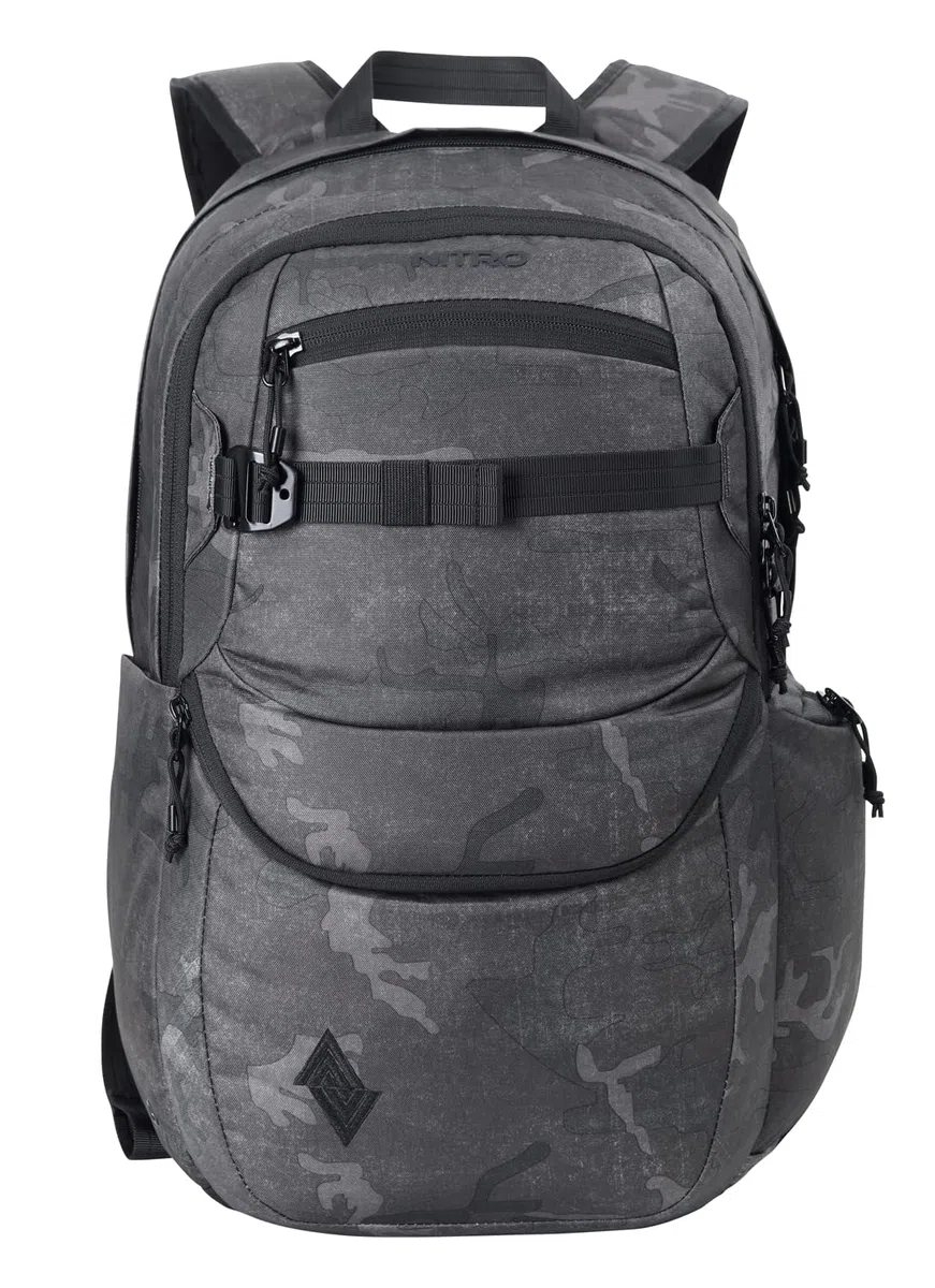Nitro Future Hero Sac à dos d'écolier avec organiseur et compartiment pour ordinateur portable 17", Camouflage forgé, 35 l, Décontracté