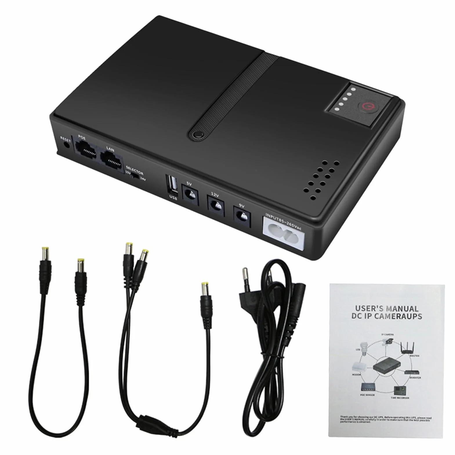 UPS 5 V 15 V 24 V POE 5 V 9 V 12 V Alimentation sans Interruption, Sortie USB 18 W DC Mini UPS Batterie de Secours pour Modem Optique de Routeur de Caméra, Système UPS de Veille