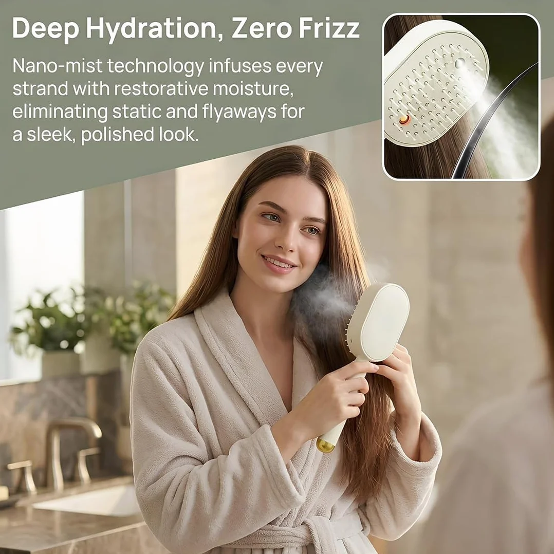 Brosse à cheveux électrique vapeur rechargeable démêlante anti-frisottis soin capillaire