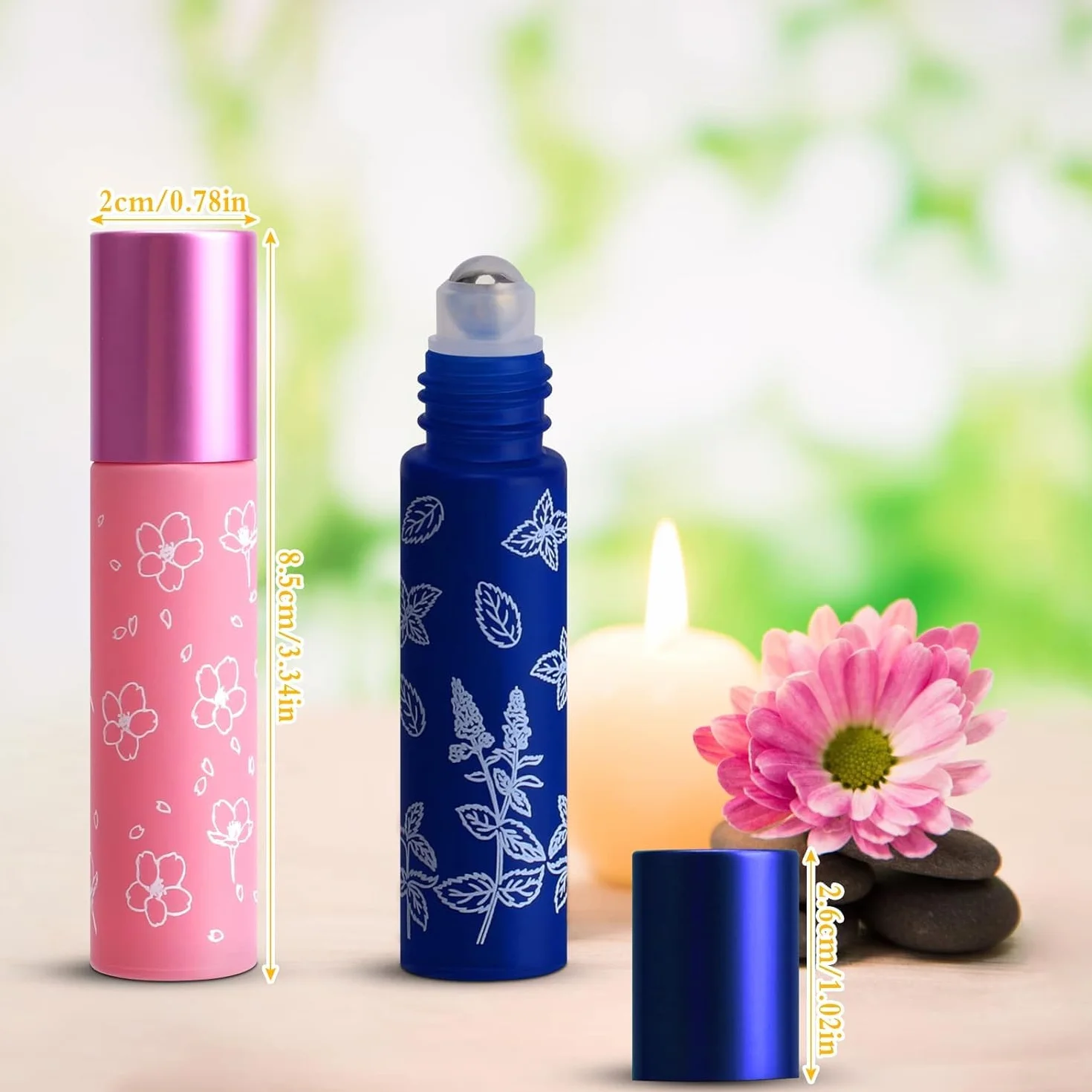 Bouteilles en Verre 10 ml pour Huiles Essentielles, Flacons Vide Rechargeable avec Compte-gouttes