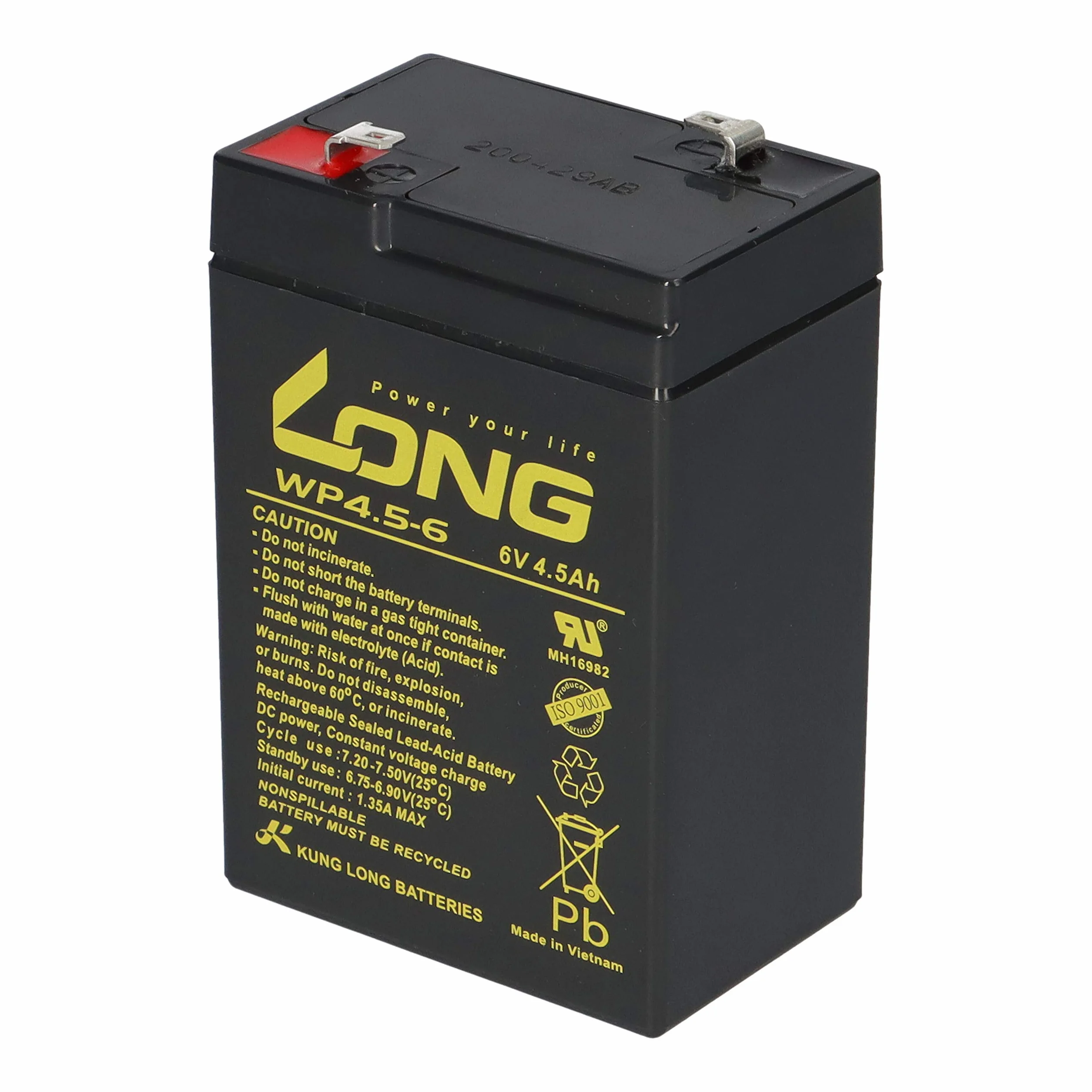 Batterie AGM 6 V 4 Ah compatible LC-R064R5P 3-FM-4,5