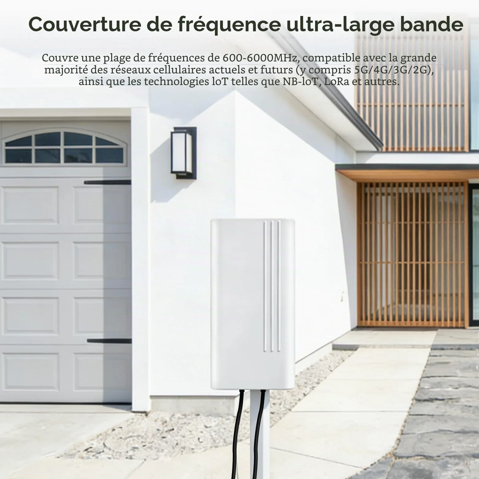 Antenne Extérieure 5G 22dBi, 600-6000MHz Directionnelle, 4G Antenne WiFi Dual-Polarisation LTE Antenne Mimo Exterieur Antenne SMA / 2 x TS9, pour Routeur 4G 5G,2 x Câble 10m Faible Perte