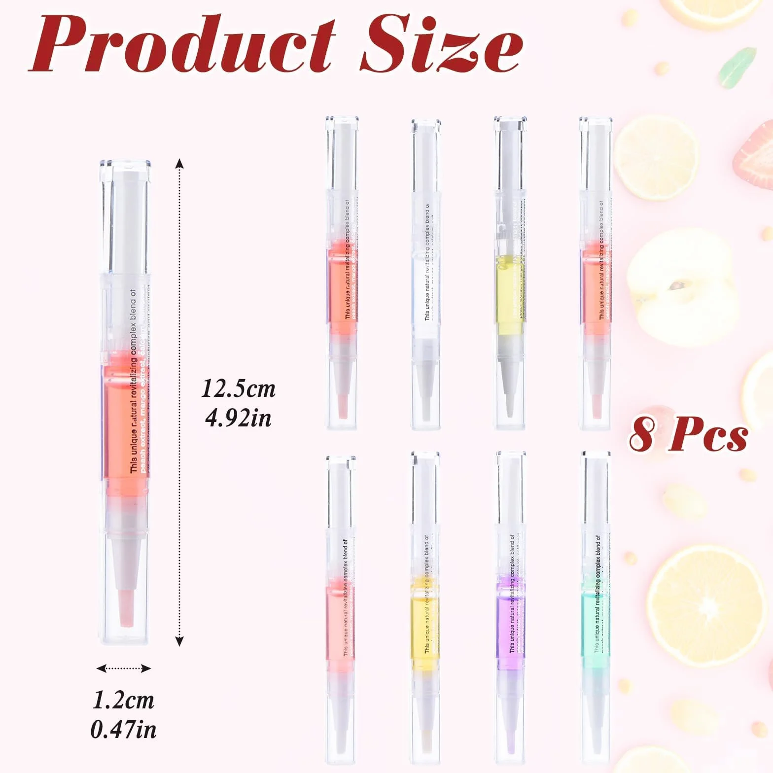 Huile Cuticules Ongles Stylo, 8 Pcs Mix Taste avec 8 Parfums, Soin Nutrition Ongles