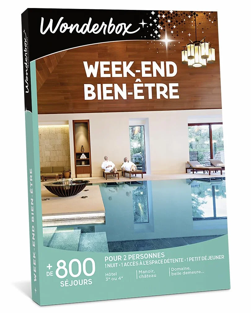 Wonderbox Coffret Cadeau Week-End Bien-Être 800 séjours Petit Déjeuner 2 Personnes Hôtels 3-5 étoiles
