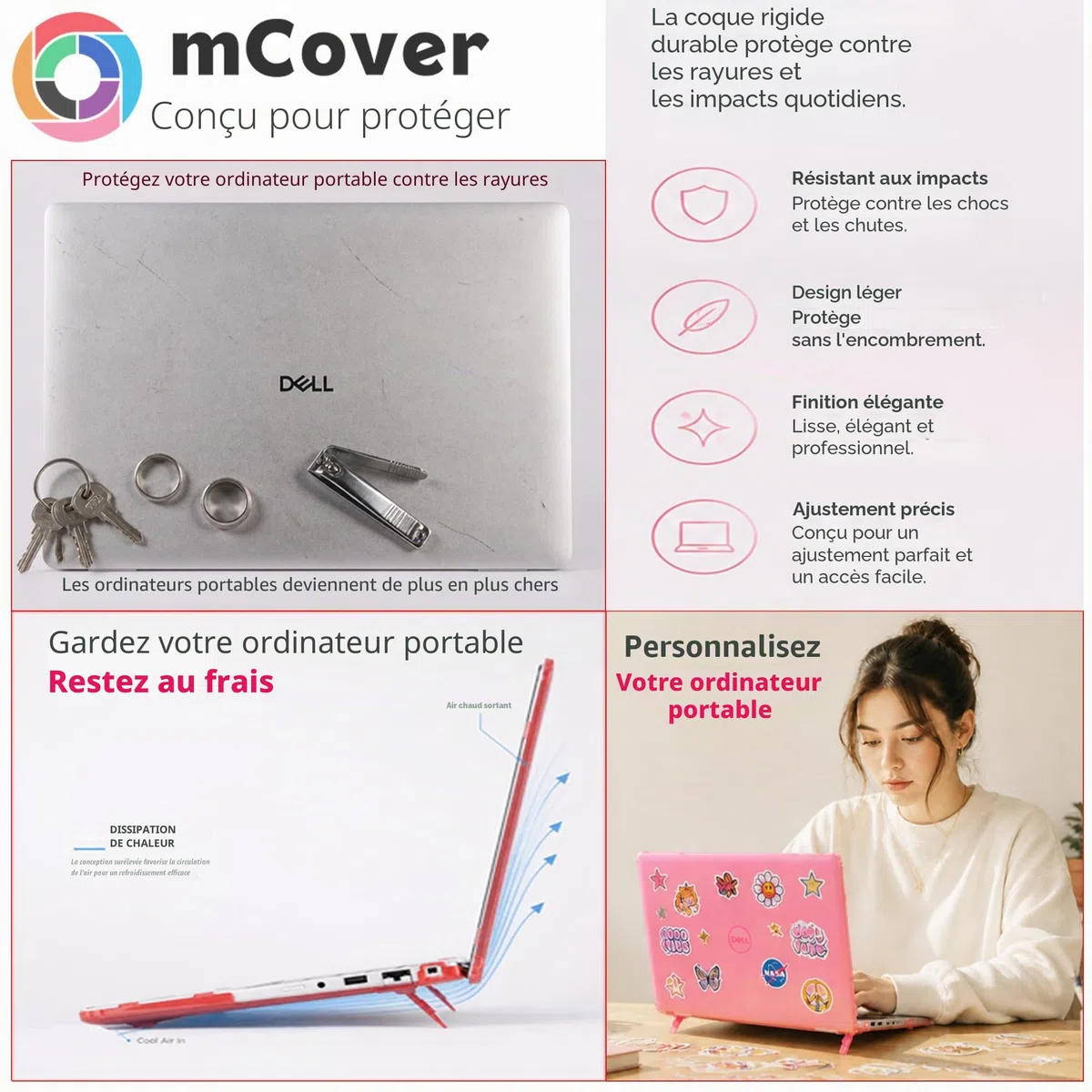 mCover Housse uniquement compatible pour 13,3" Dell Pro 13 Plus PB13250 PB13255 à charnière ou PC Windows 2-en-1 (2025-2026) (ne convient pas pour tout autre modèle Dell) - Transparent