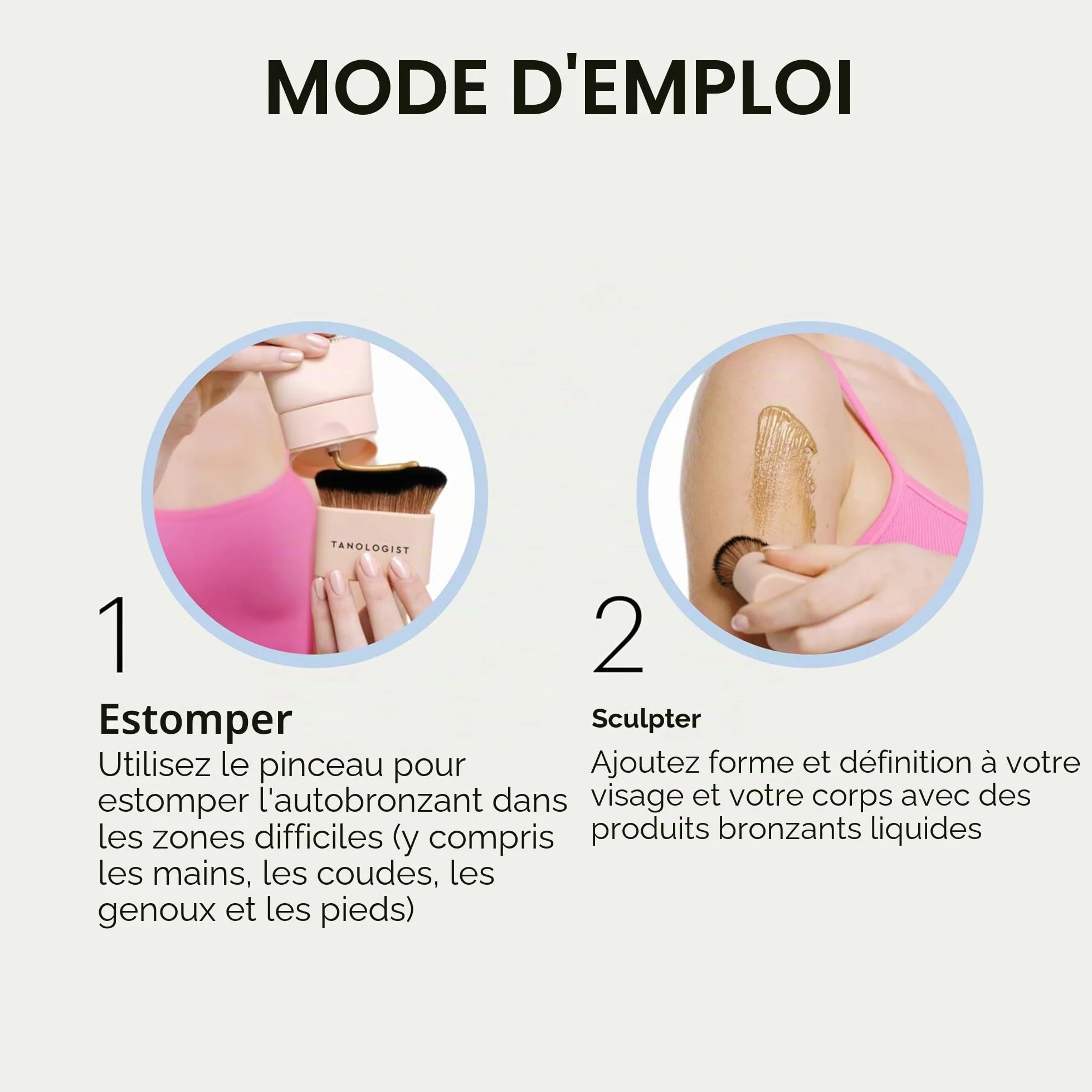 Tanologist Kabuki Pinceau Visage & Corps Applicateur Autobronzant Finition Aérographe