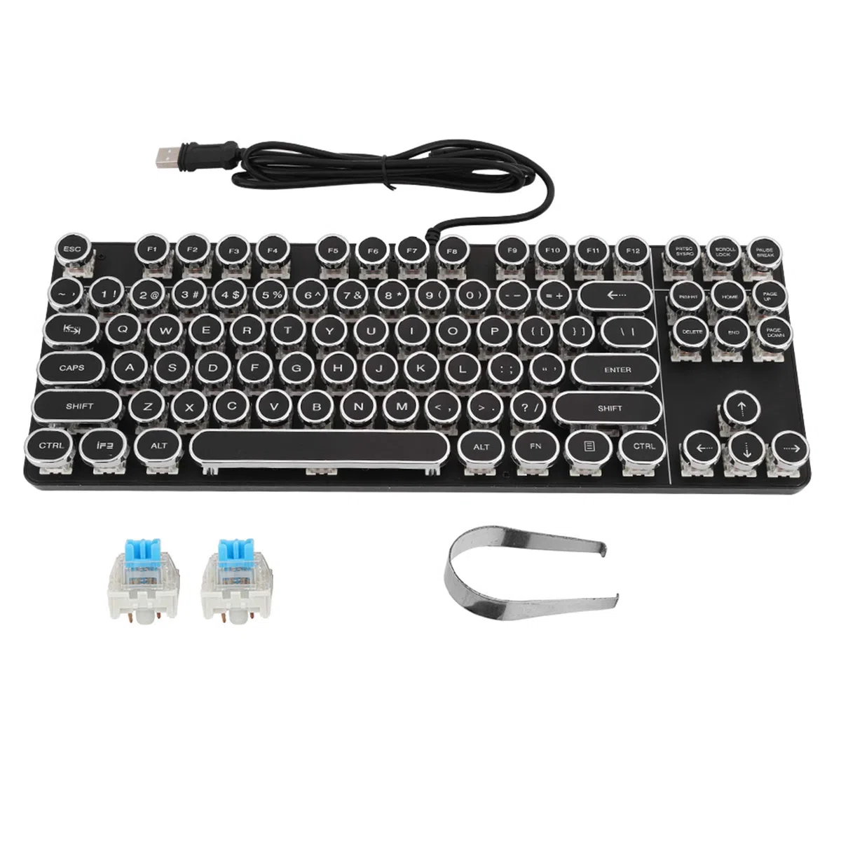 Wakects Punk Mechanical Keyboard 917, Vintage Round Cap