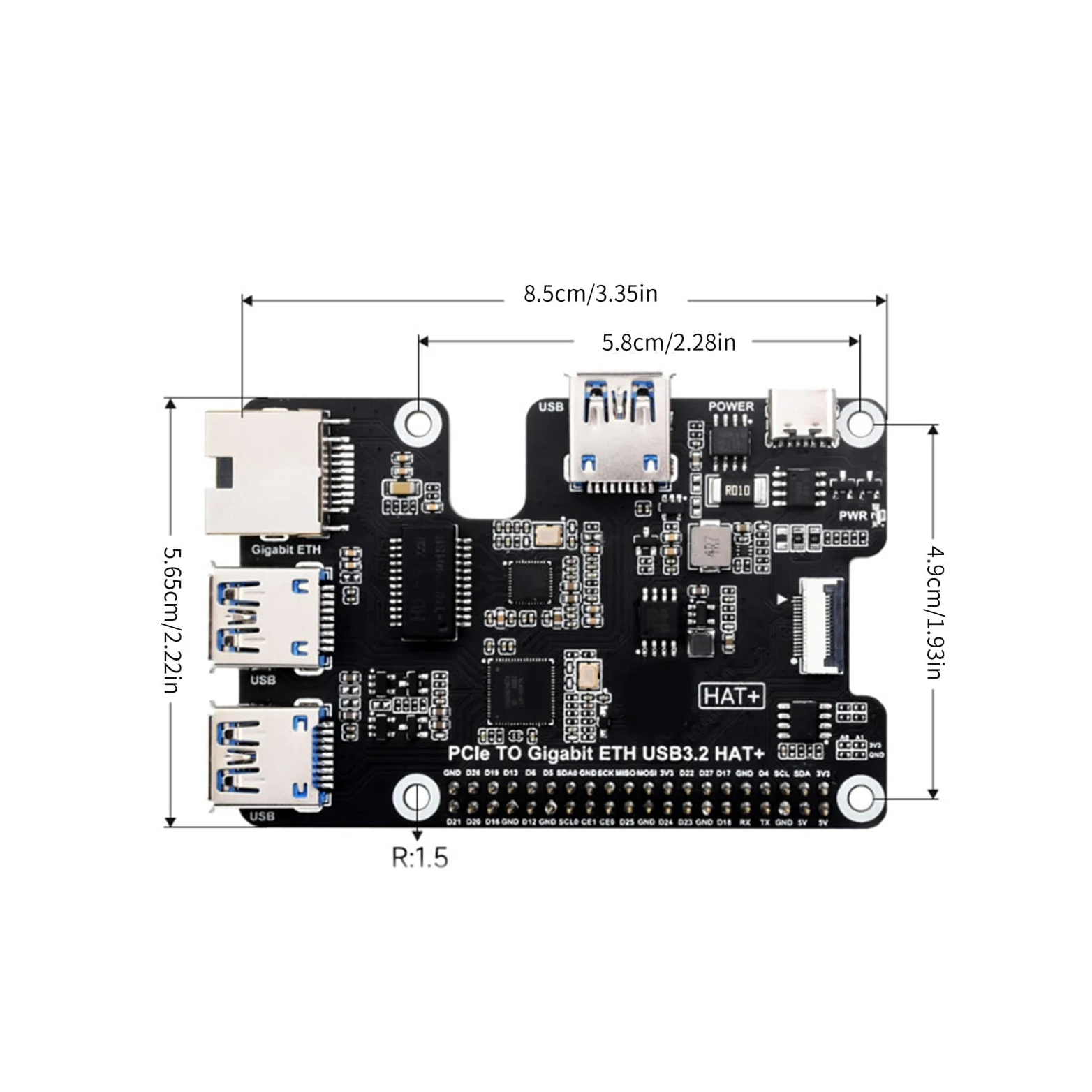 Carte d ' Extension PCIe USB 3.2 Gen1 Rapide avec Adaptateur Ethernet Gigabit intégré Puce RTL8153B pour des Vitesses de données supérieures Adaptateur PCIE sur Panneau