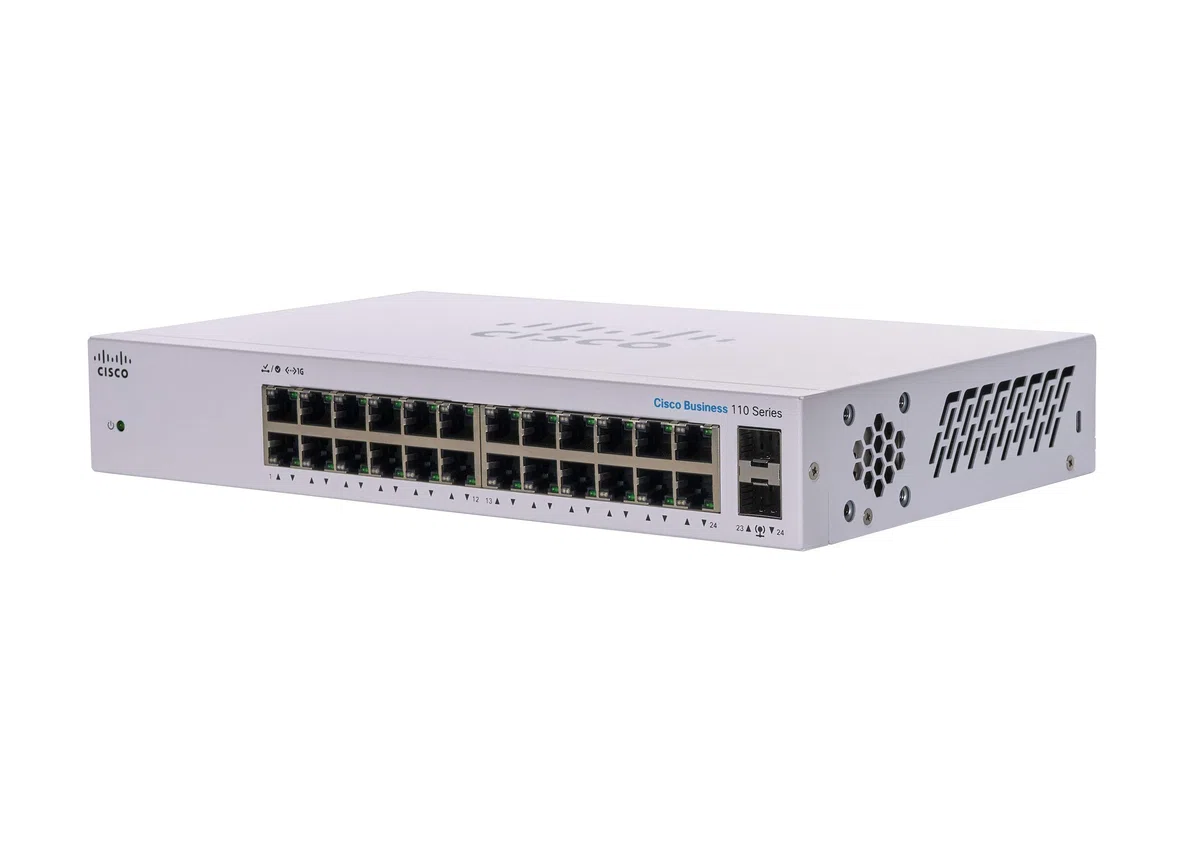 Cisco Business CBS110-24T-UK Switch Non Géré | 24 Ports GE | 2x1G SFP Partagés | Protection à Vie Limitée (CBS110-24T-UK)