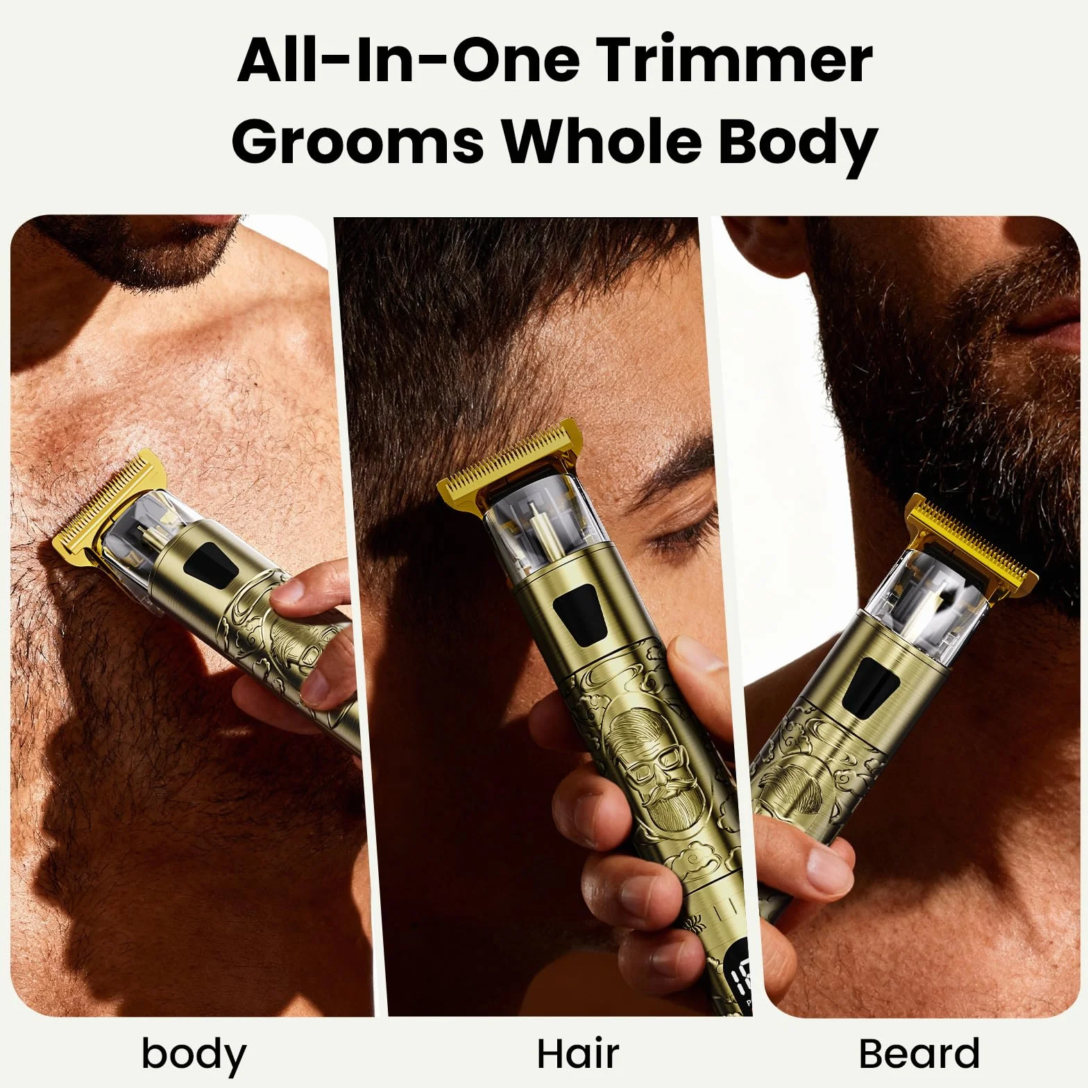 Yineel HC100 Tondeuse Barbe Homme, Rasoir Electriques Hommes, Charge Rapide Type-C, Lame en T, Écran LCD
