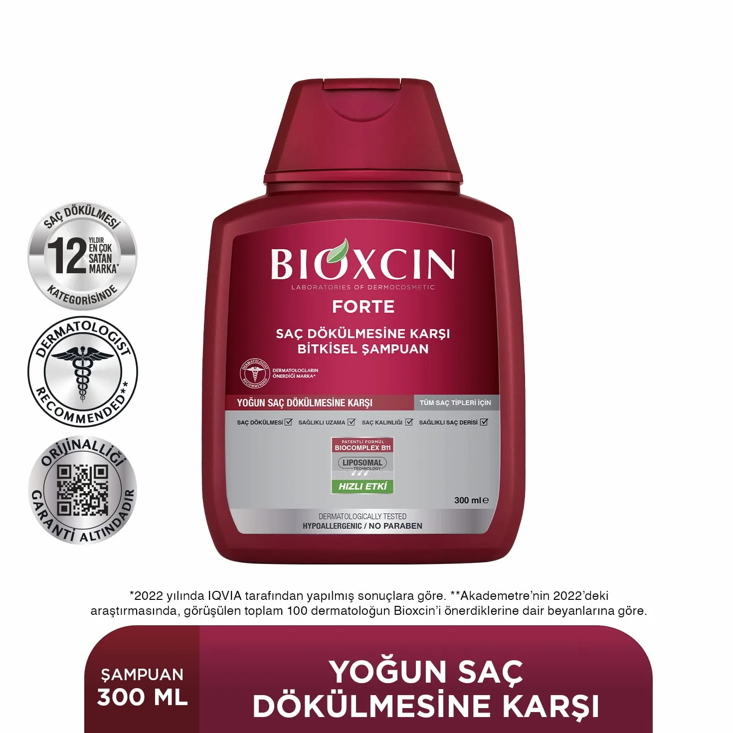 BIOXCIN FORTE Shampoo anti-chute cheveux avec Bio Complex B11 croissance cheveux forts et épais