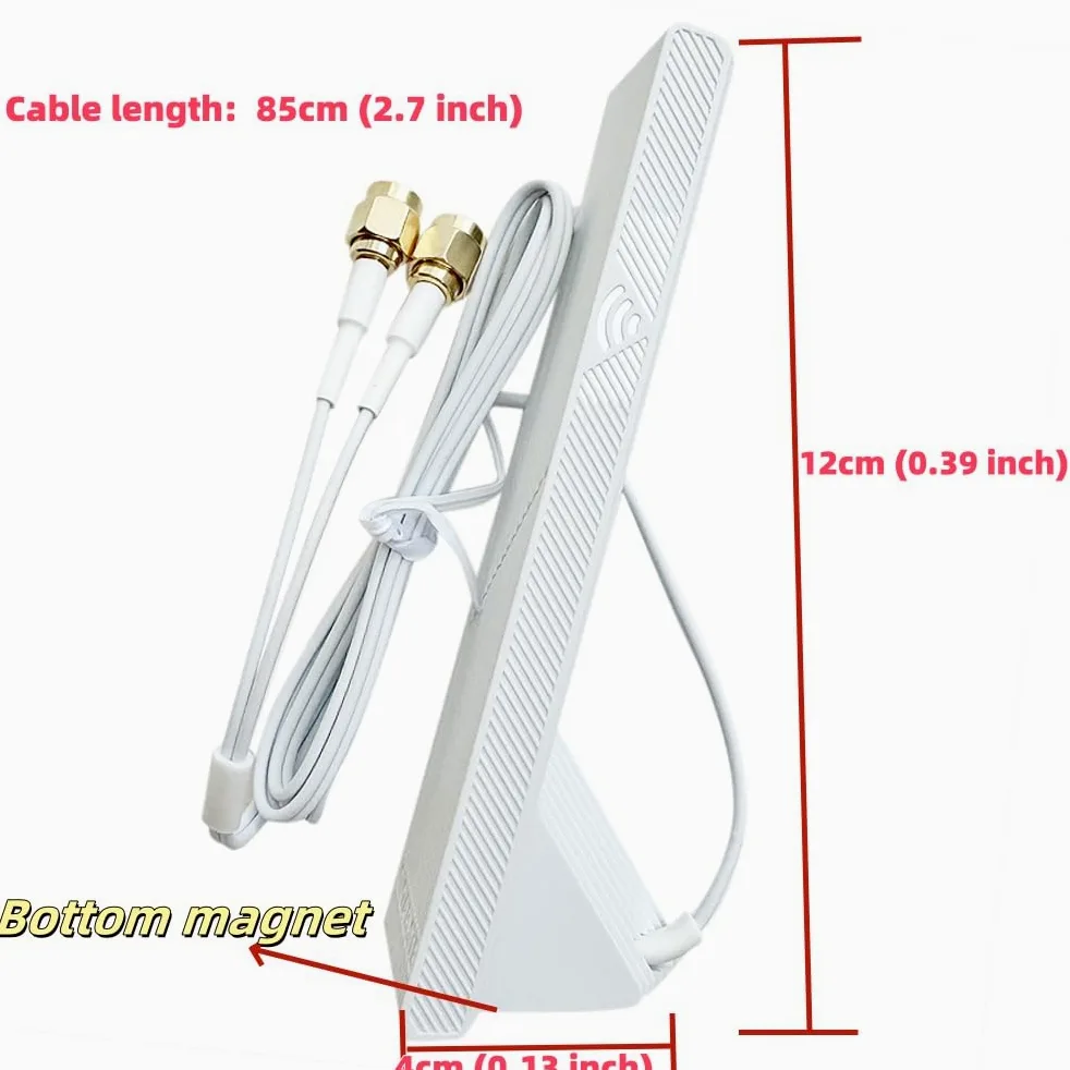 Antenne WiFi 6e WiFi 7 2T2R - Base magnétique - Double antenne sans fil pour Gigabyte Z790 X670 B650/AORUS X TR50X Series Carte mère Wifi7 (blanc)