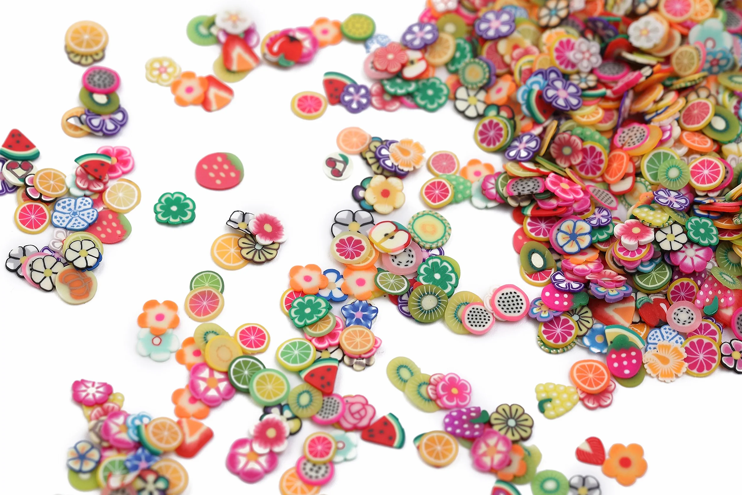 Fruits Assortis Nail Art 3D Décorations en Pâte Polymère 1000pcs