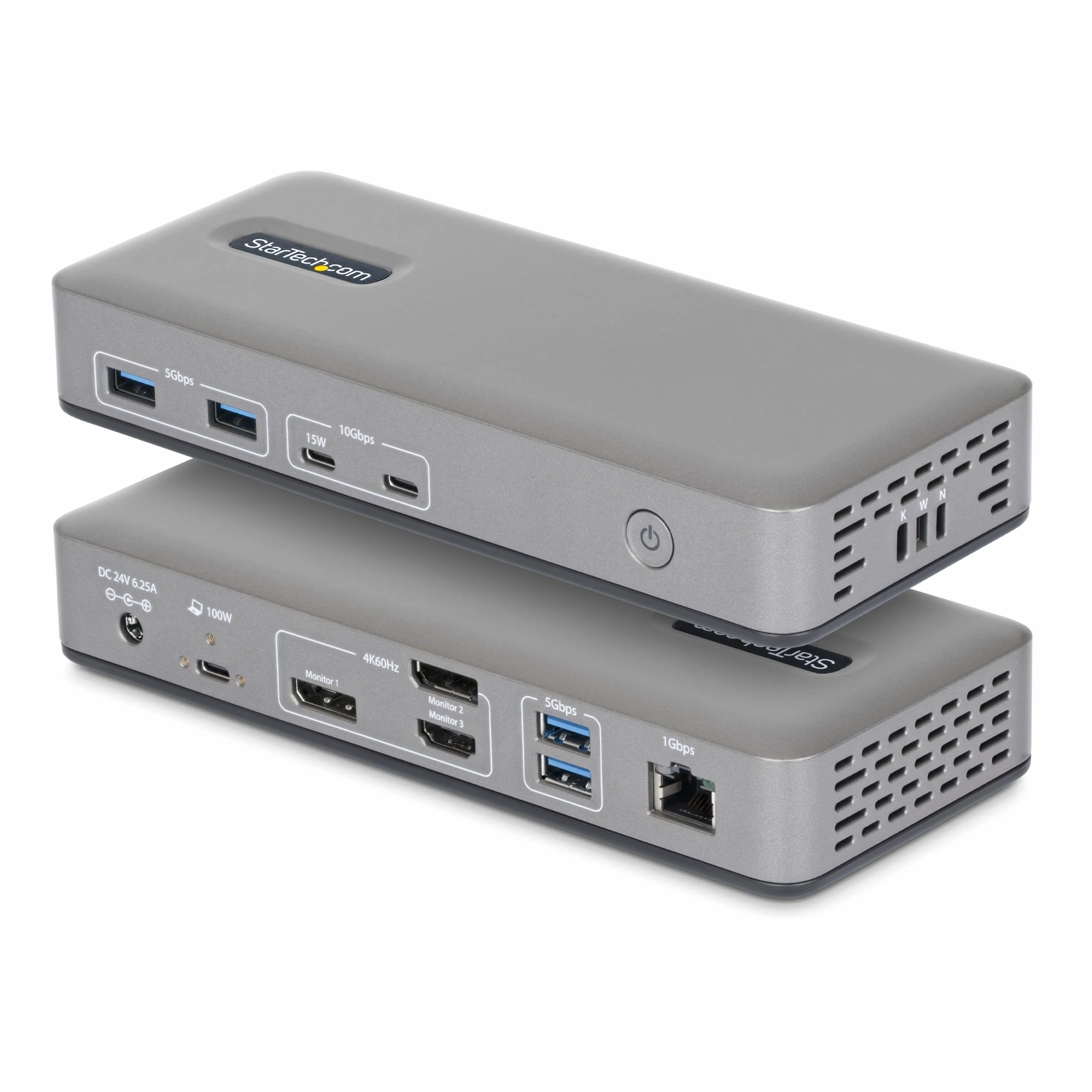 StarTech Dock USB-C Windows sans Pilote, Triple 4K, DP/HDMI, 100W, 6X USB