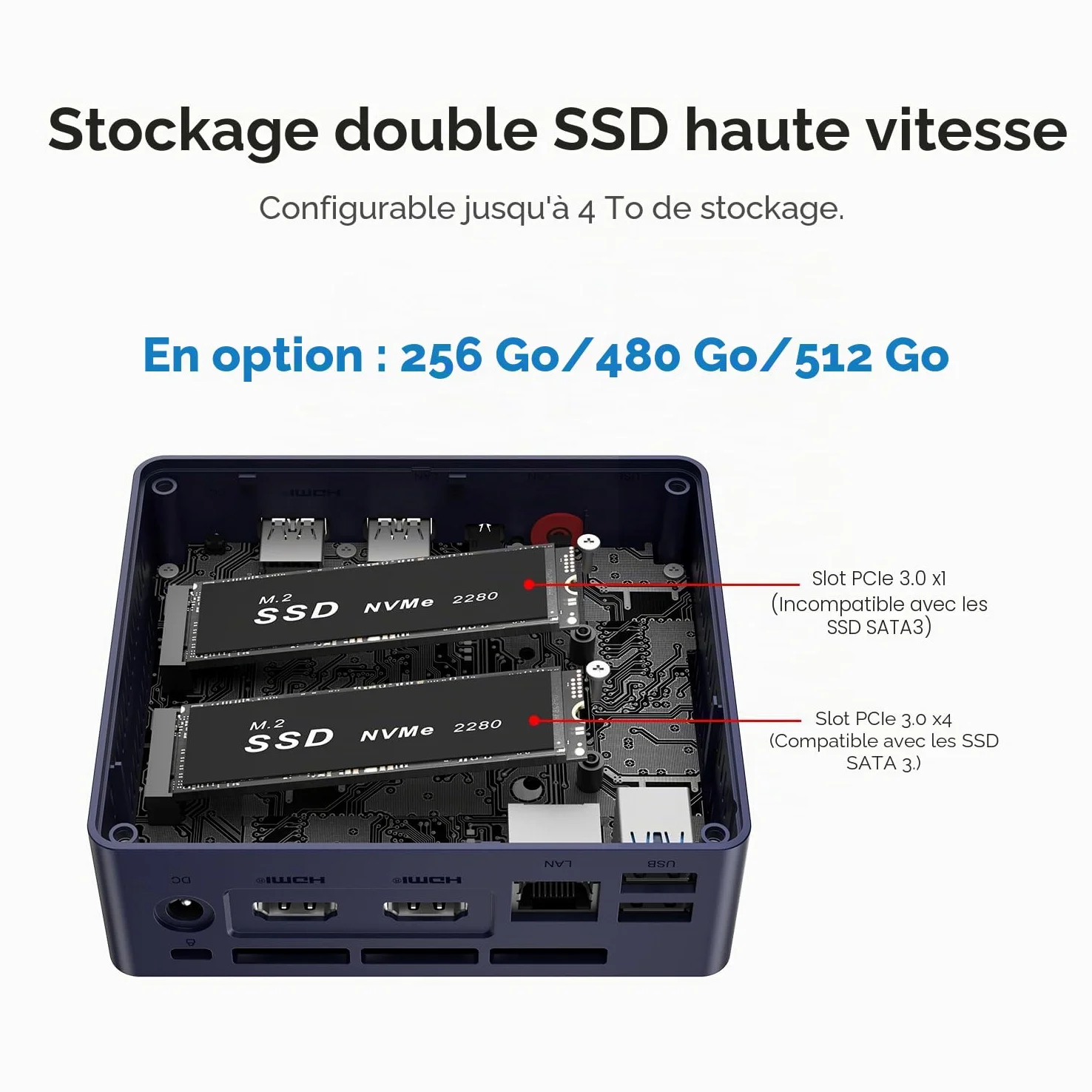 Beelink Mini PC, Mini S12 Pro Intel Alder Lake-N100 Processor (jusqu'à 3,4 GHz) 4C/4T, Mini Ordinateur 12 Go LPDDR5 RAM 512 Go SSD, Ordinateur de Bureau Double HDMI 4K 60 Hz/2,5 G LAN
